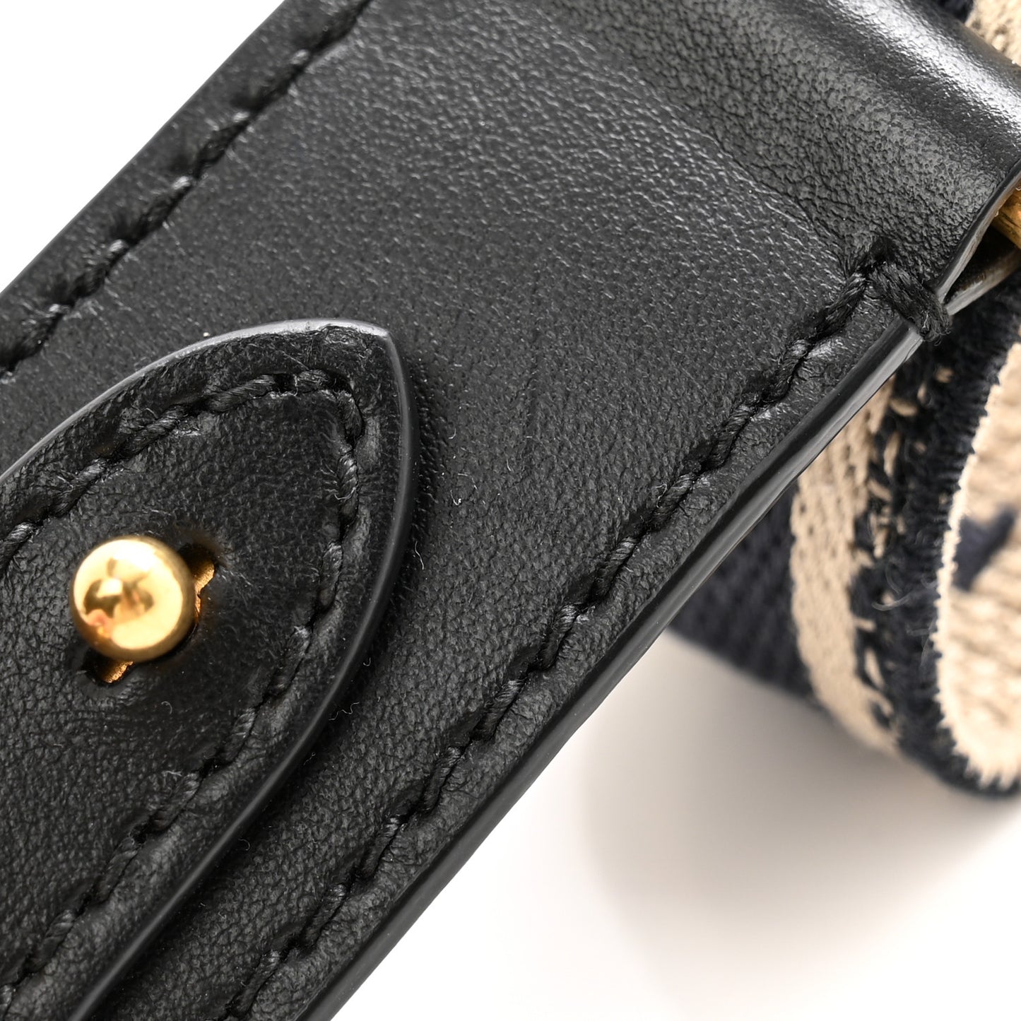 Canvas Embroidered Shoulder Strap Black