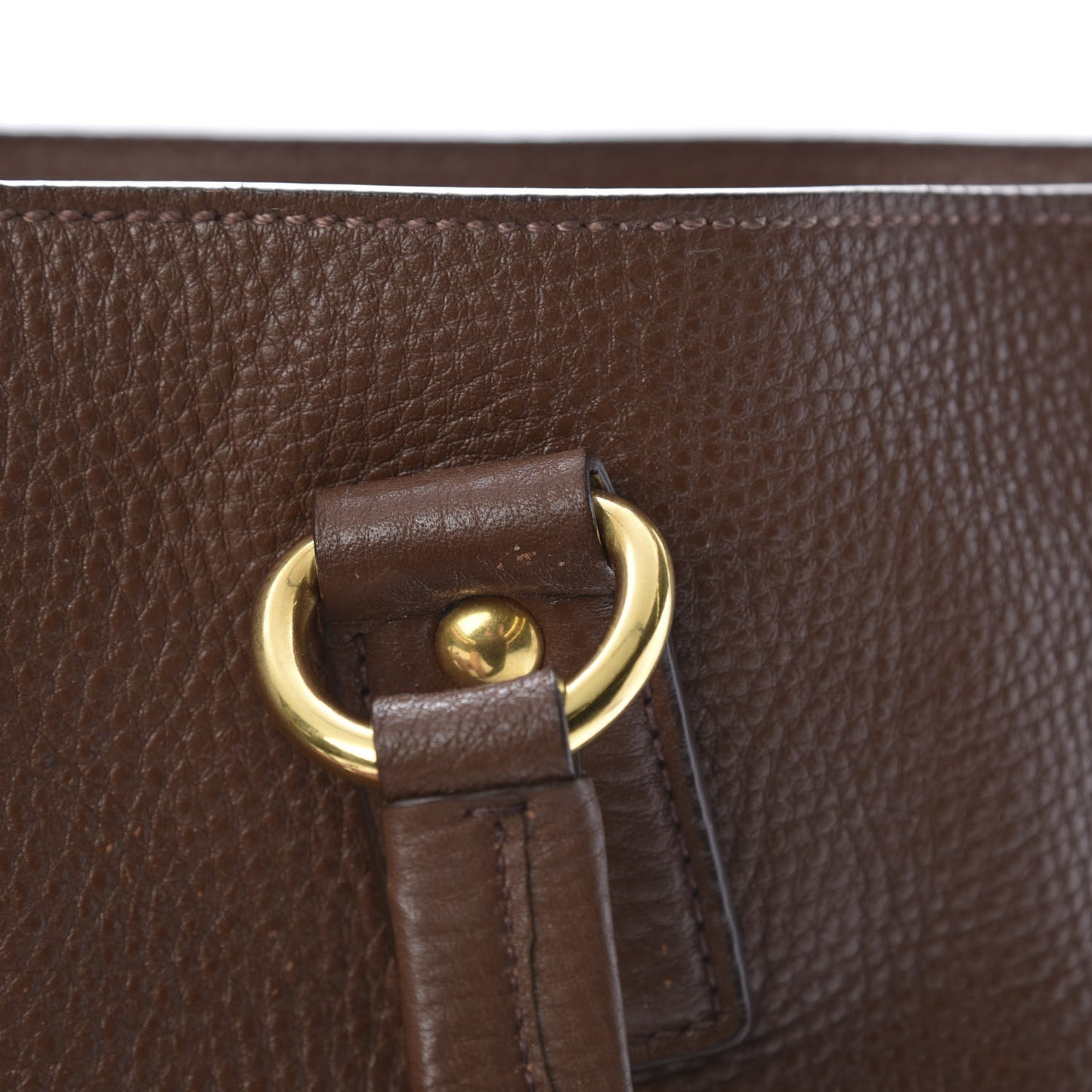 Vitello Daino Side Zip Tote Tabacco