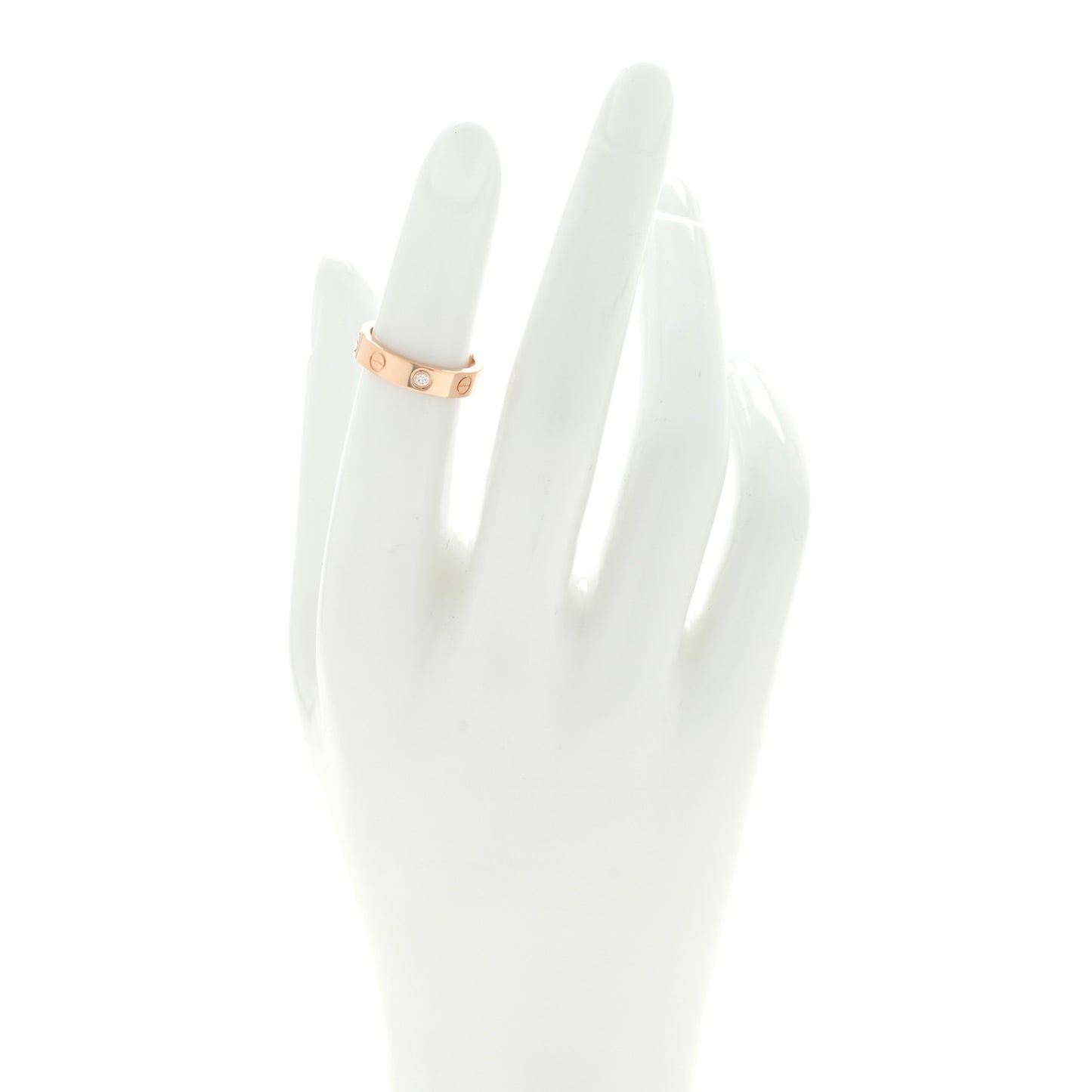 18K Pink Gold Diamond 4mm LOVE Wedding Band Ring 47 4