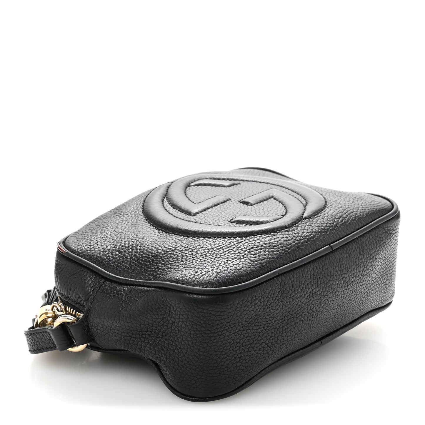 Pebbled Calfskin Small Soho Disco Bag Black
