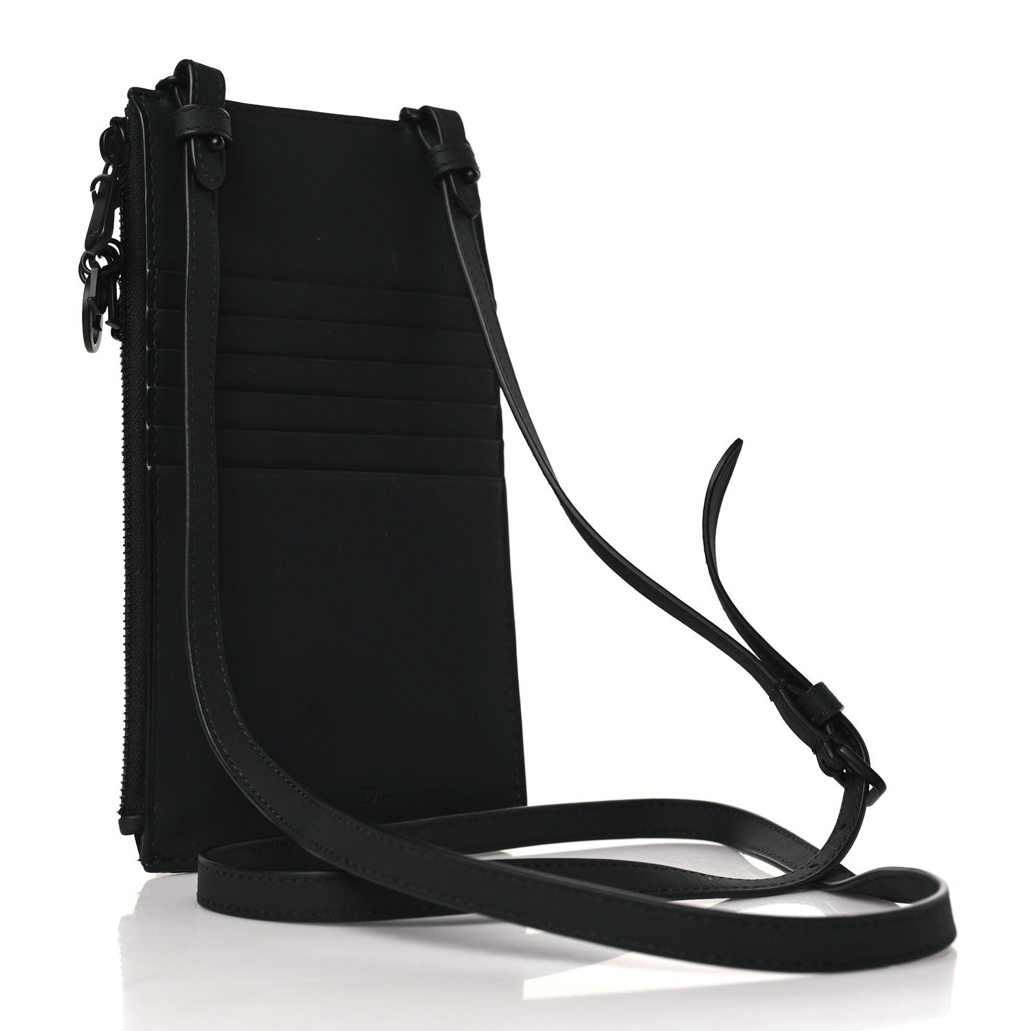 Christian Dior Ultra Matte Calfskin Lady Dior Long Wallet With Strap Black 3 of 10