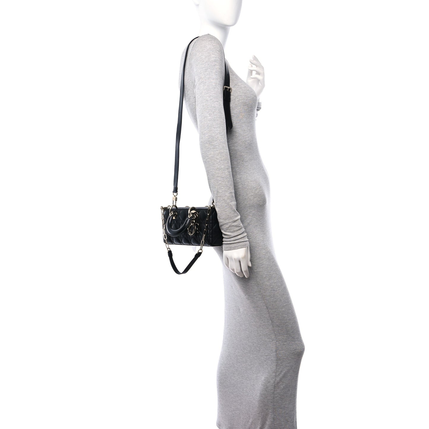 Lambskin Cannage Small Lady D-Joy Black