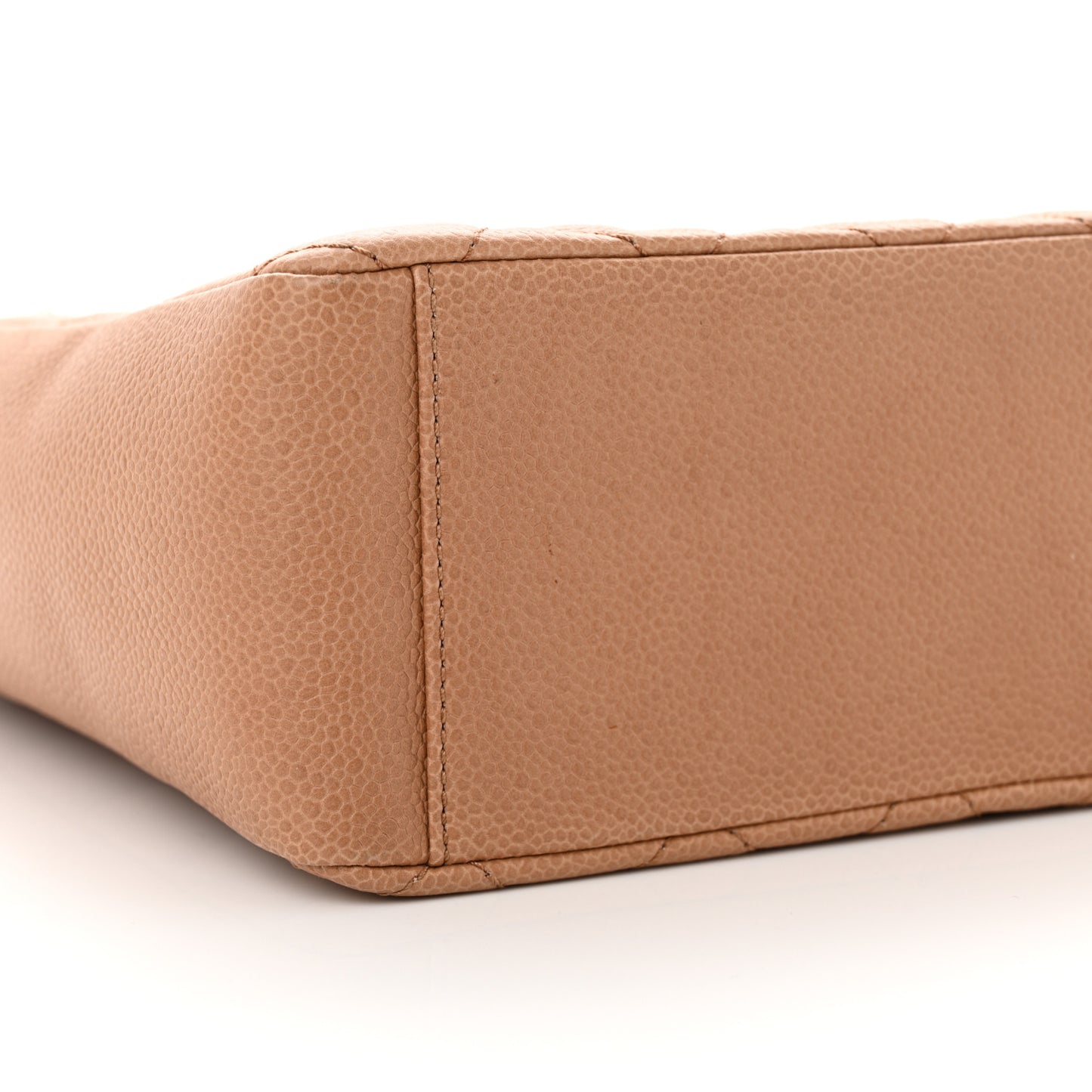 Caviar Quilted Petit Shopping Tote PST Dark Beige
