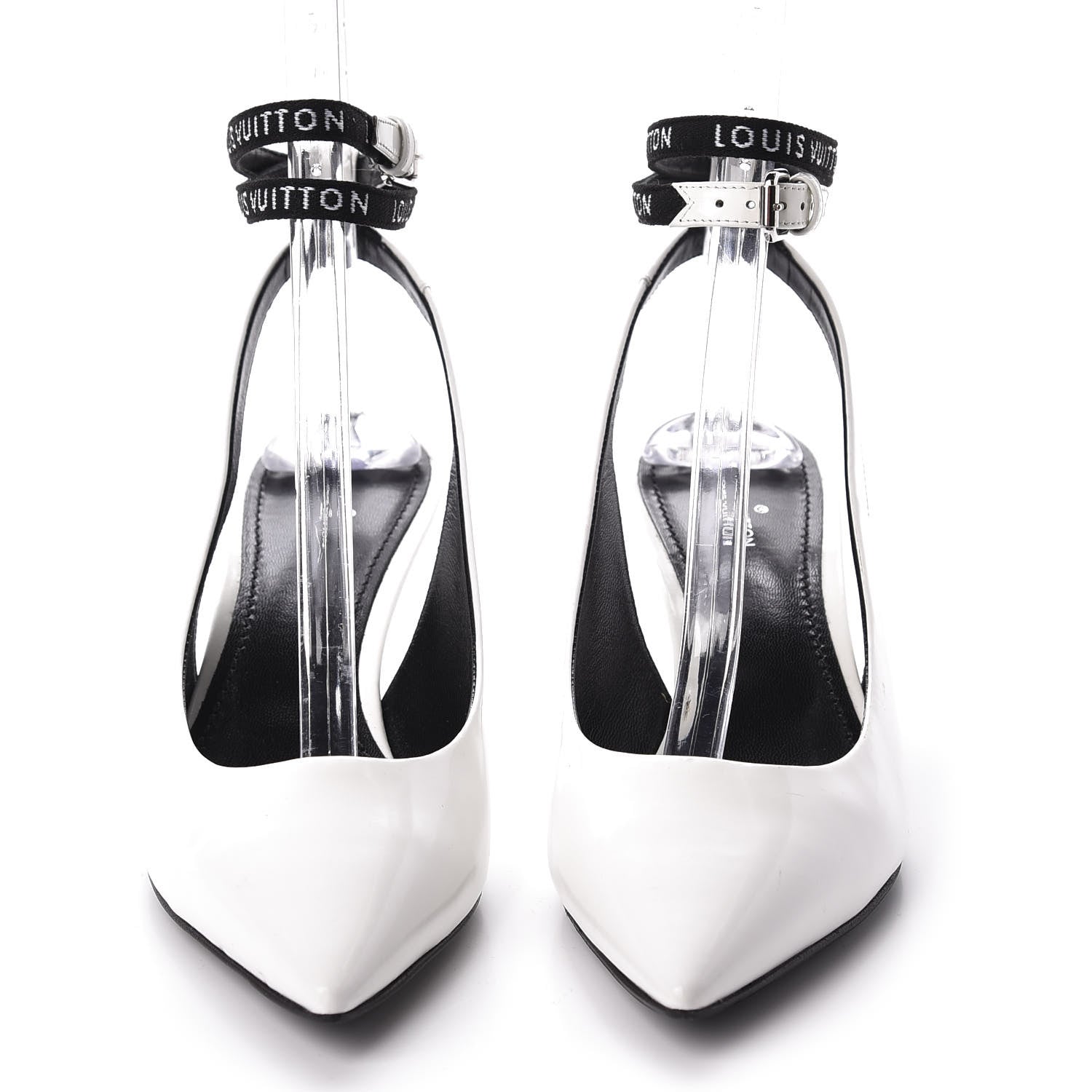 Louis Vuitton Patent Call Back Open Back Pumps 38.5 White 2 of 8