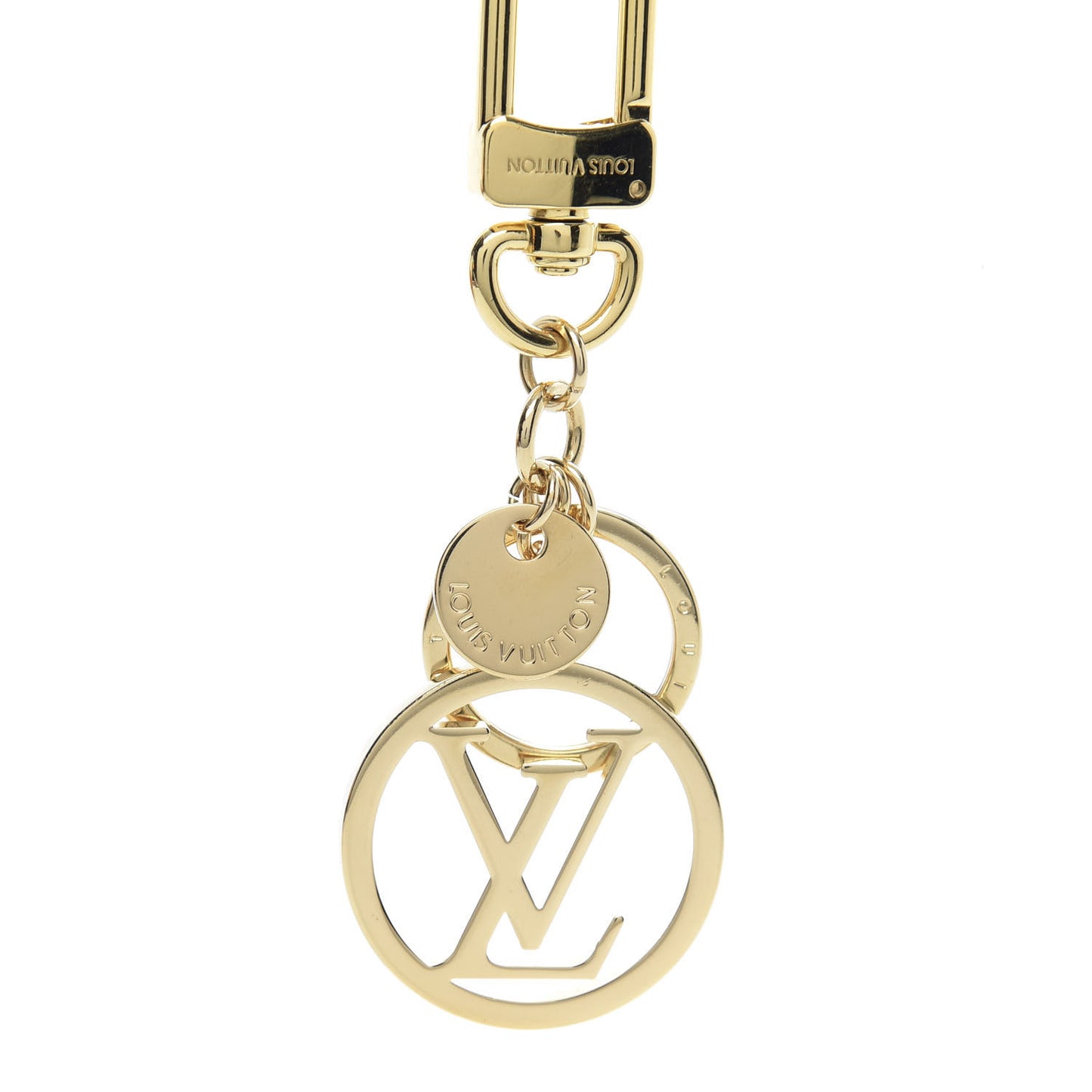 LV Circle Bag Charm Key Holder Gold