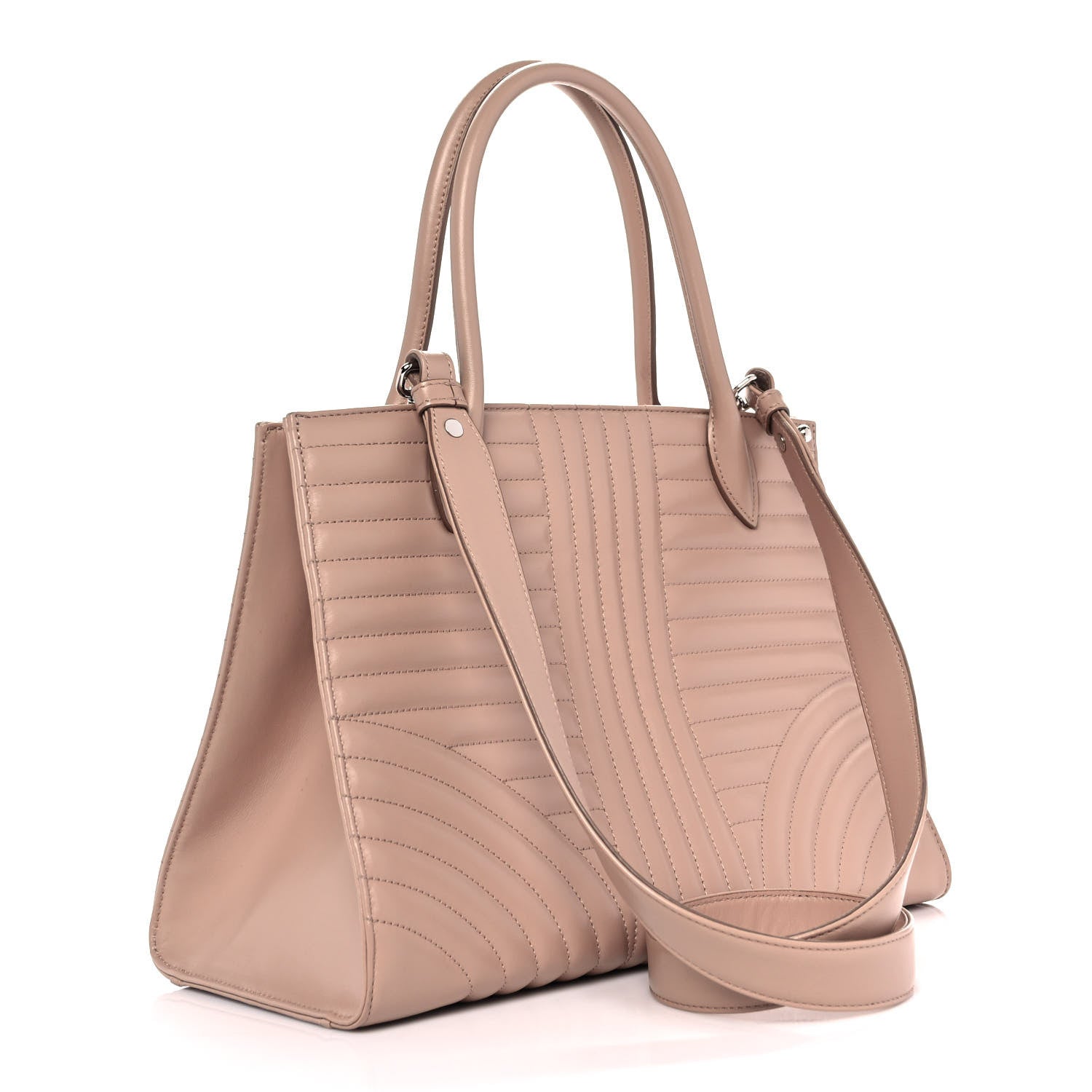 Prada Soft Calfskin Impunture Diagramme Tote Cipria 3 of 8