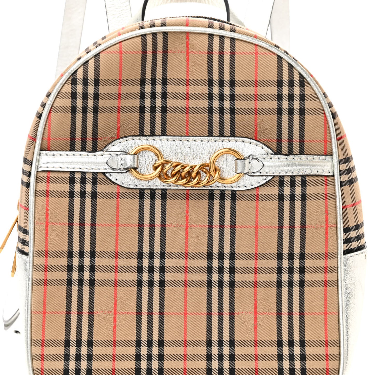 Smooth Calfskin 1983 Knight Check Link Backpack Silver