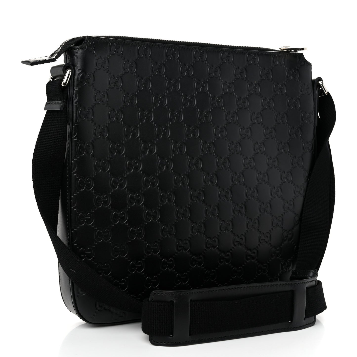Guccissima Signature Medium Flat Messenger Bag Black