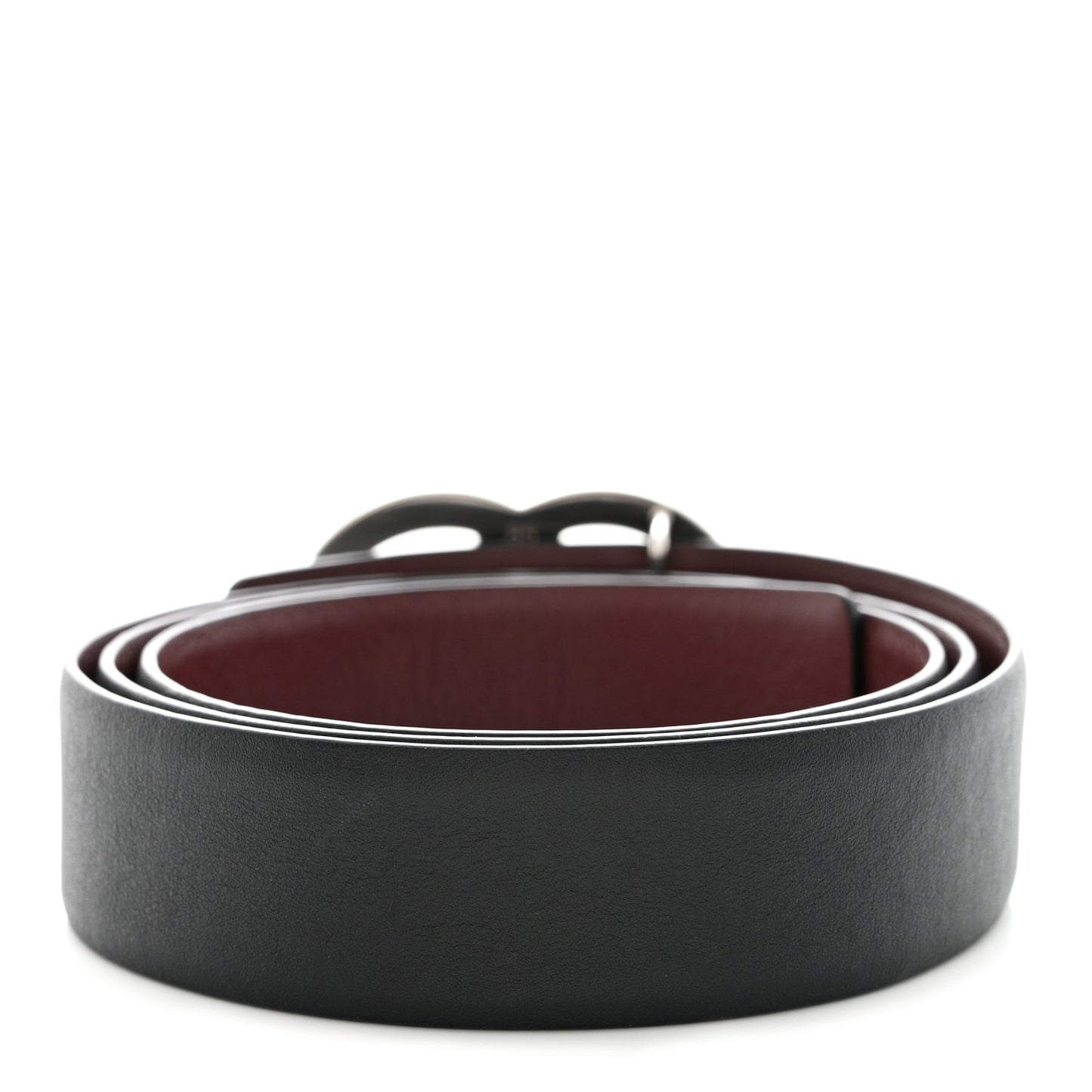 Calfskin CC Reversible Belt 85 34 Black Burgundy