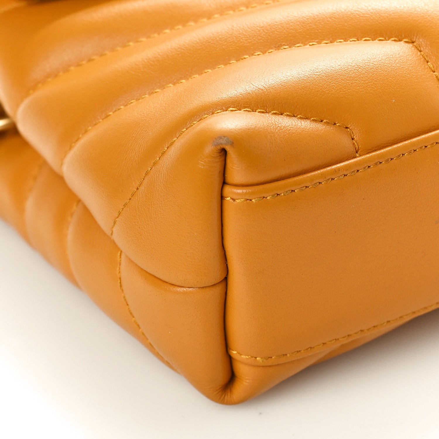 Saint Laurent Calfskin Y Quilted Monogram Toy Loulou Crossbody Bag Cheddar 9 of 12