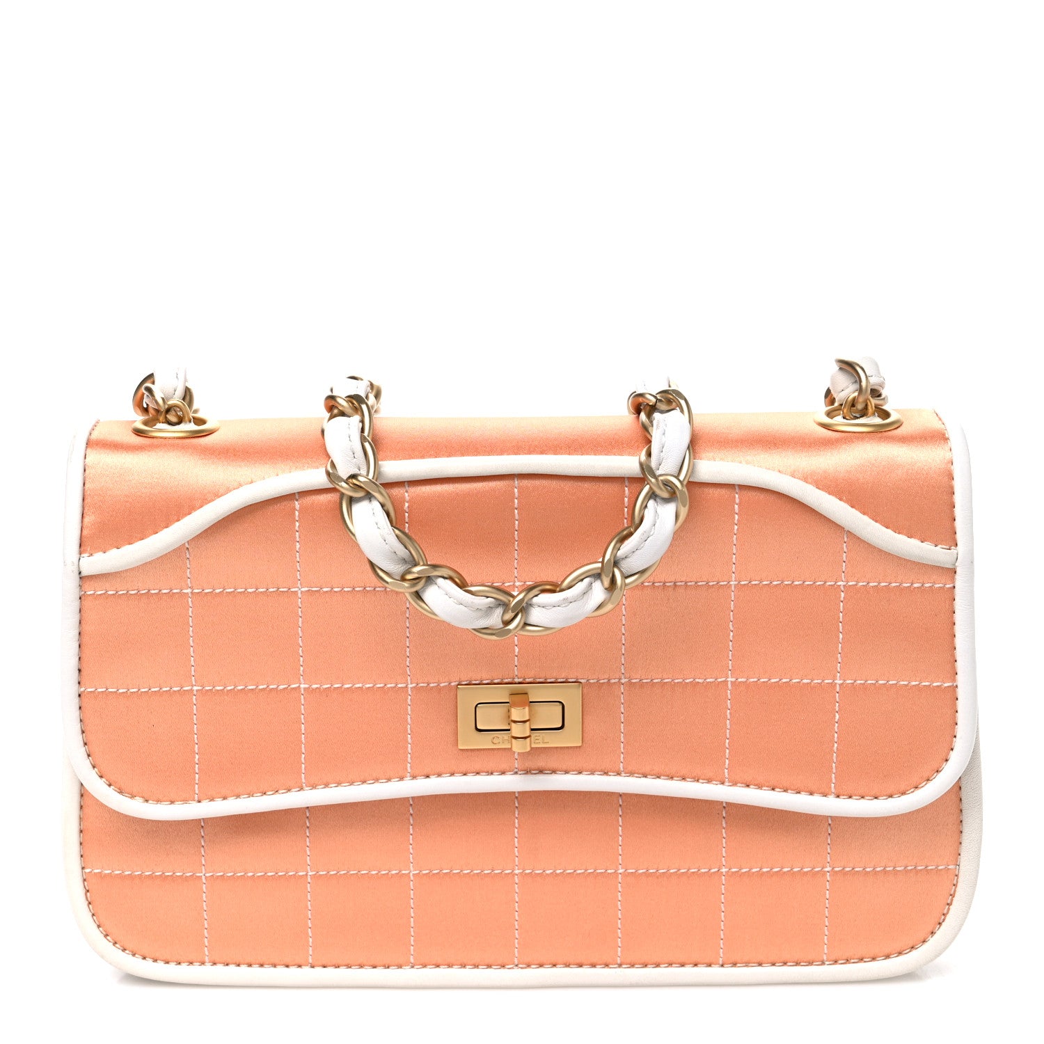 Chanel Satin Quilted Chocolate Bar Flap Orange 1931268 – FASHIONPHILE