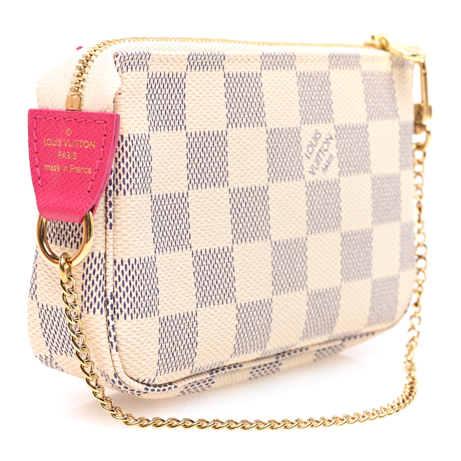 Louis Vuitton Damier Azur 2021 Christmas Animation Hollywood Mini Pochette Accessories Fuchsia 2 of 8