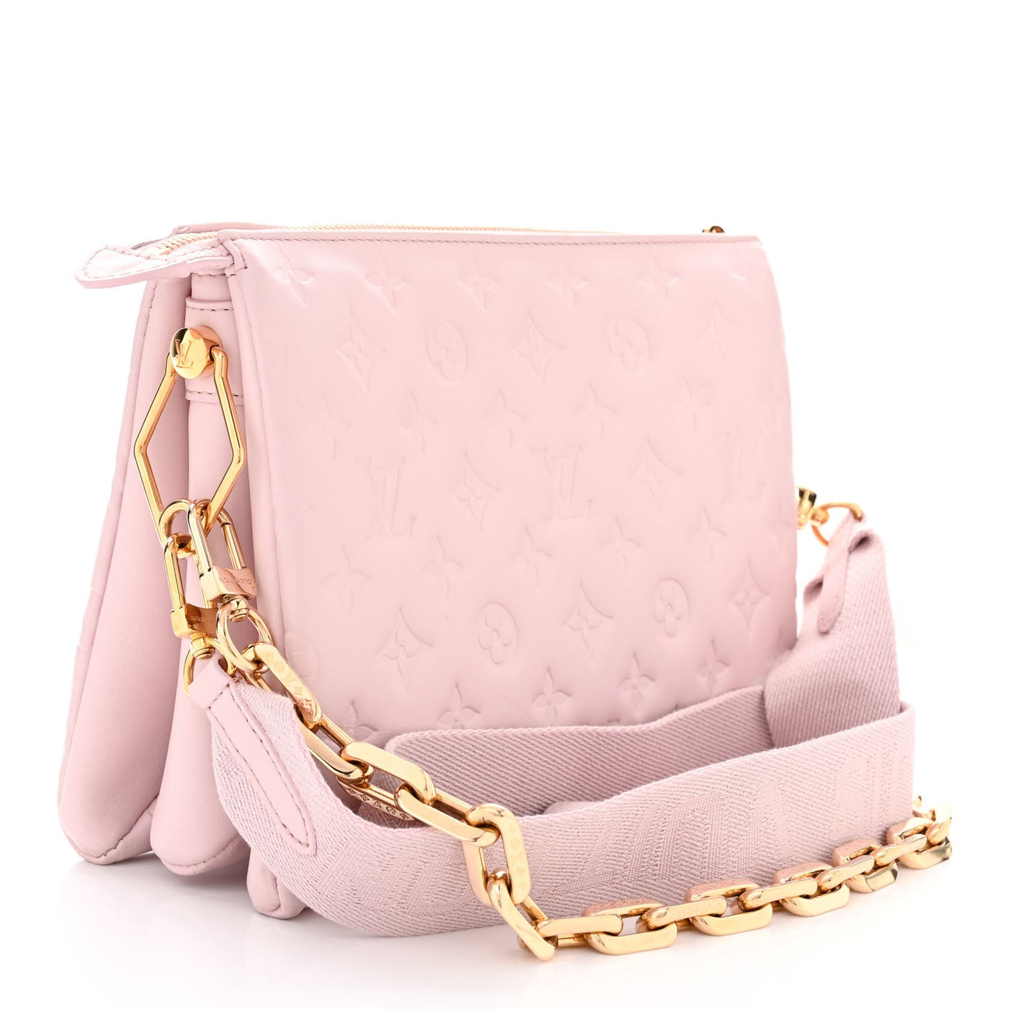 Lambskin Embossed Monogram Coussin PM Rose