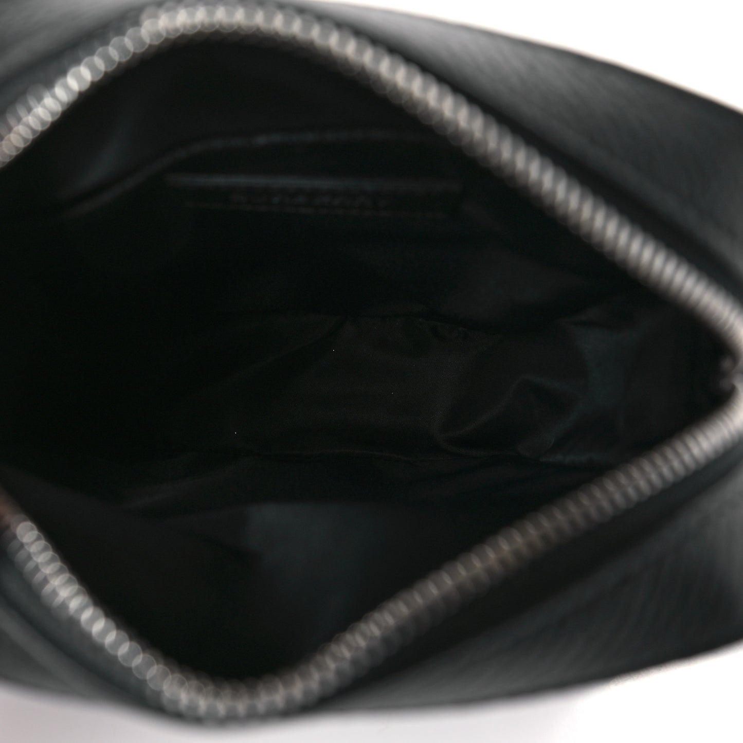 Pebbled Calfskin Logo Embossed Thornton Messenger Bag Black