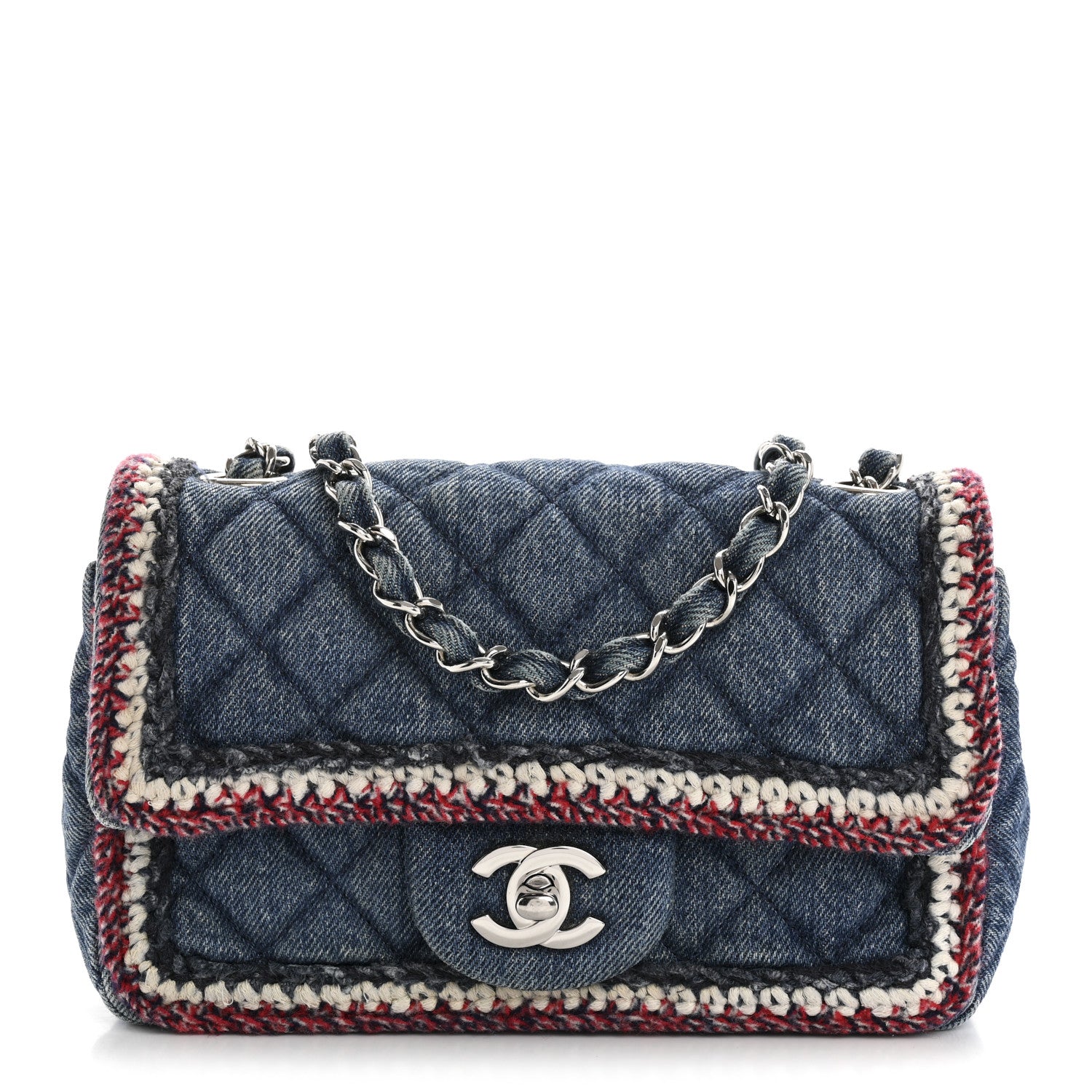 Chanel Denim Braided Mini Rectangular Flap Bag Blue 1 of 14