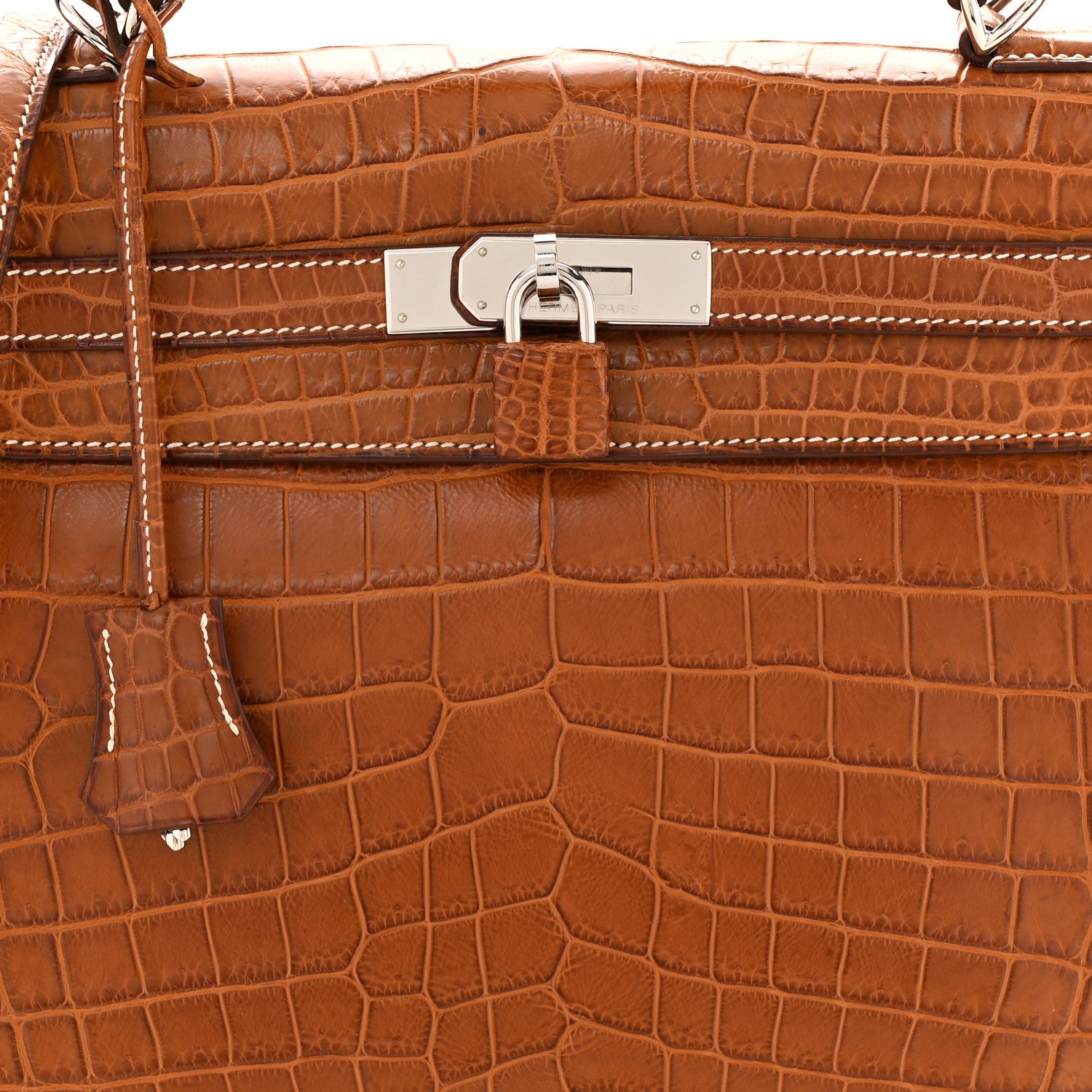 Hermes Matte Niloticus Crocodile Kelly Retourne 32 Fauve 8 of 14