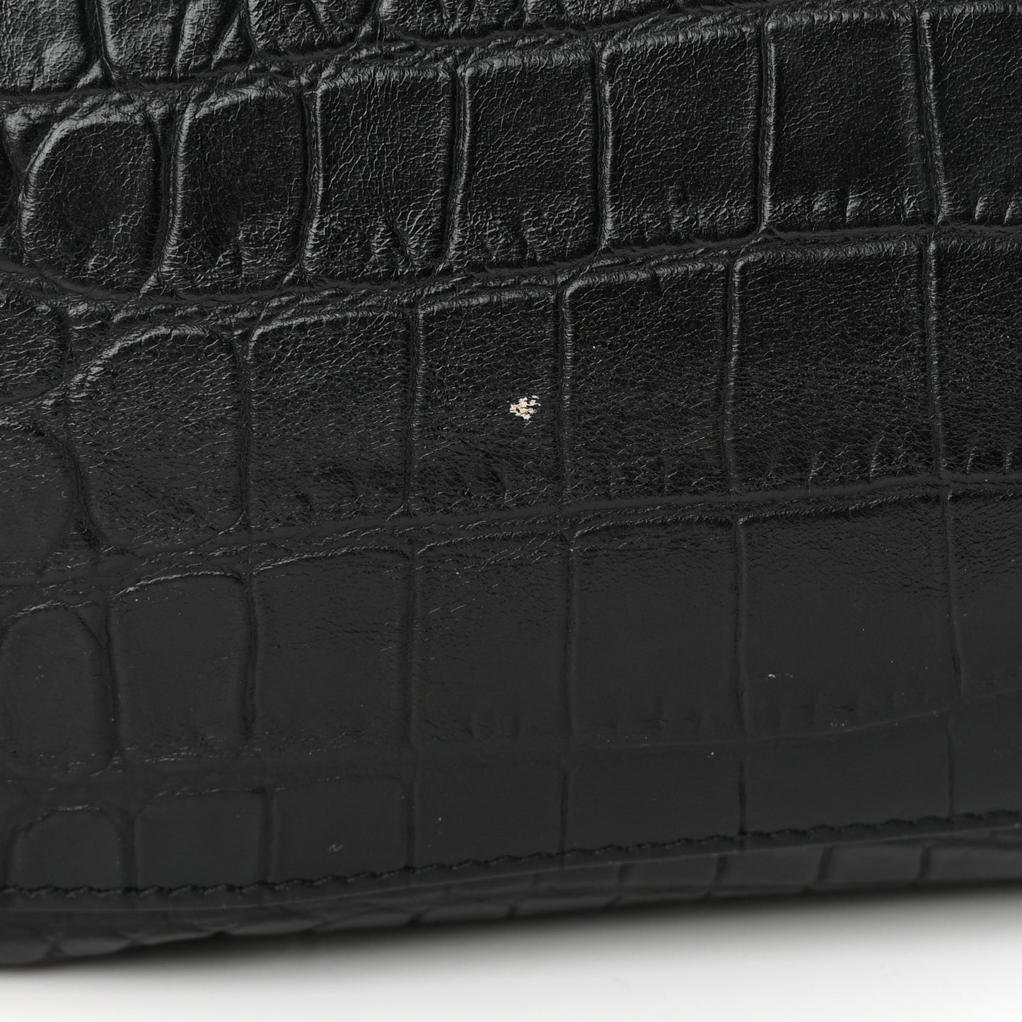 Calfskin Crocodile Embossed Classic Hardware City Black
