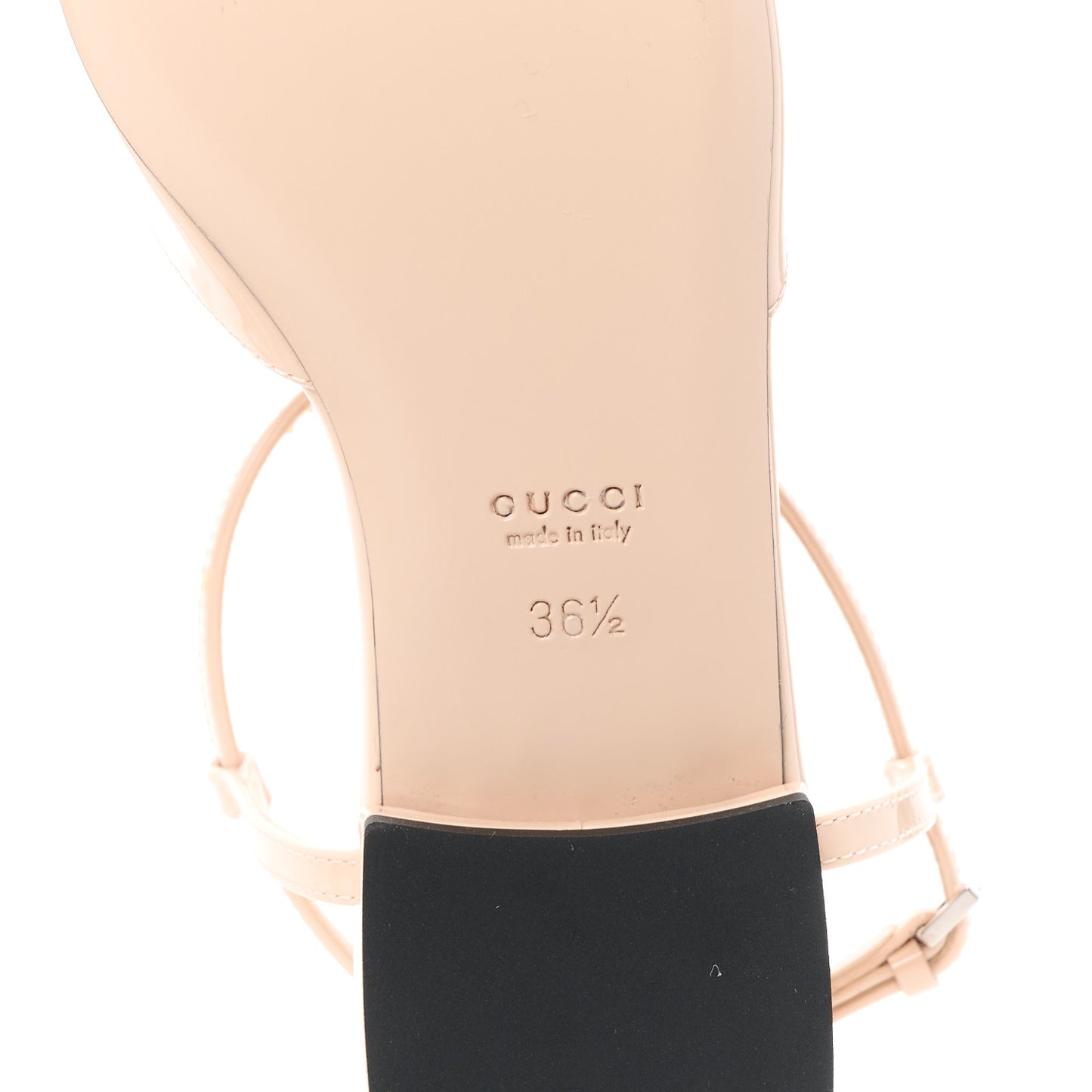 Vernice Crystal Double G Ballet Flat 36.5 Skin Rose