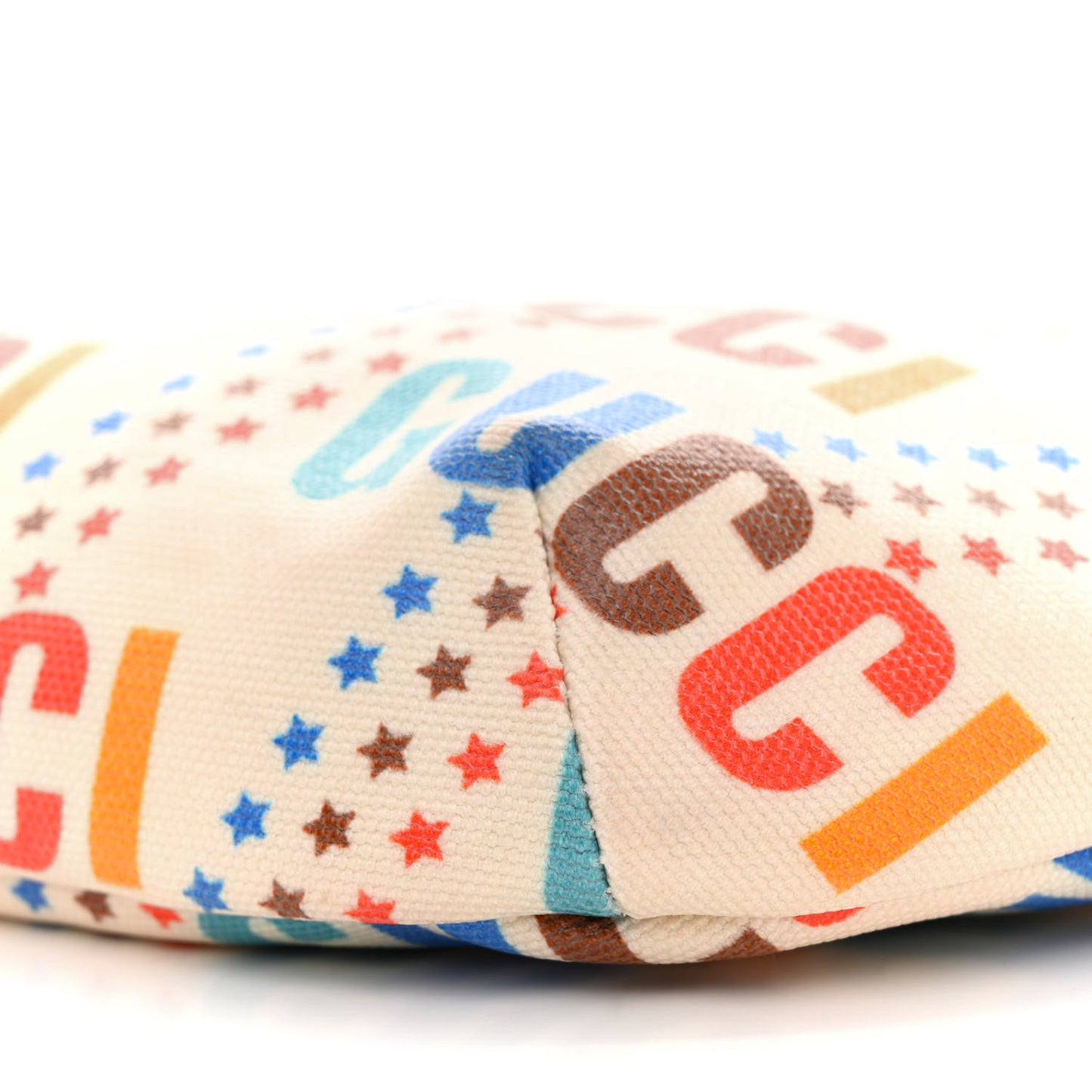 Coated Canvas Logo Star Print Childrens Belt Bag Beige Multicolor Vibrant Orange