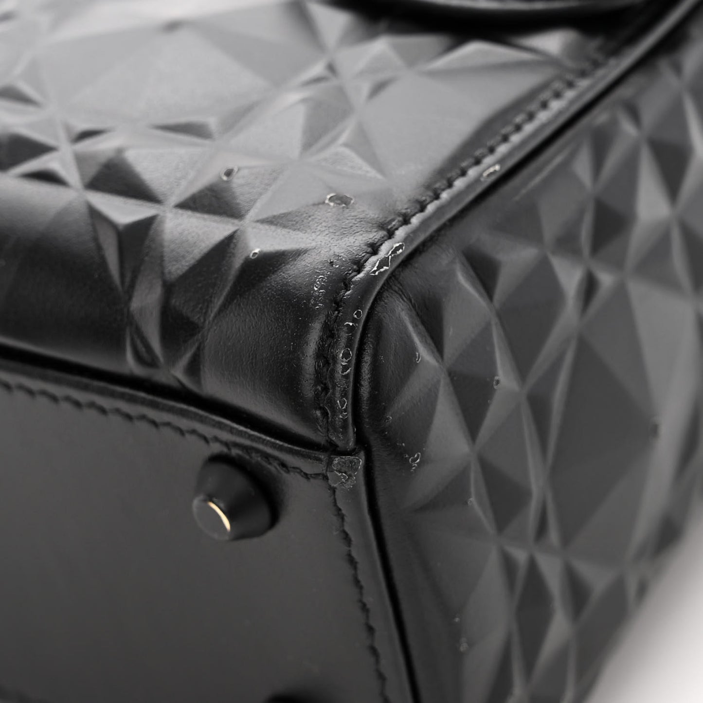 Calfskin Diamond Cannage Mini Lady Dior Black