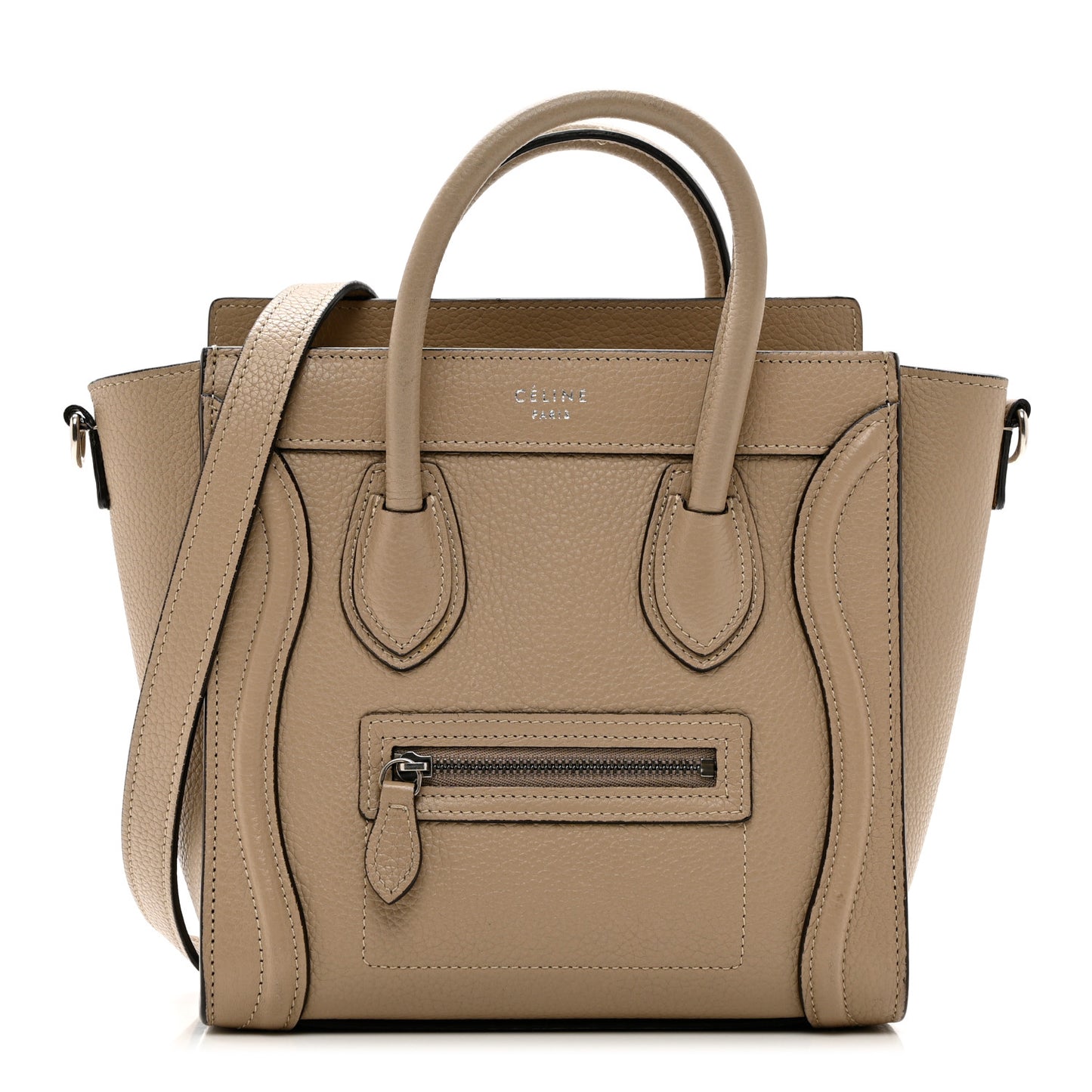 Drummed Calfskin Nano Luggage Dune