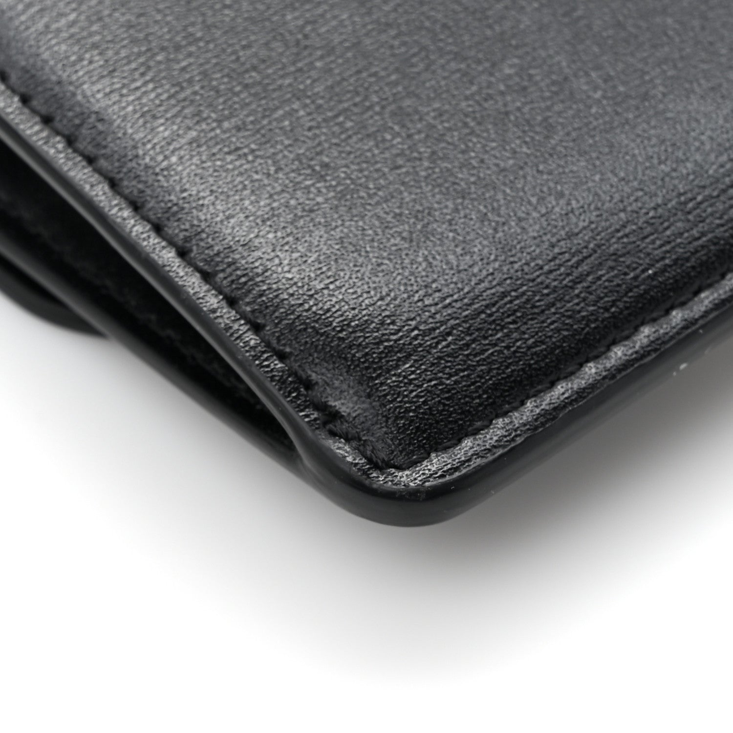 Celine Shiny Calfskin Triomphe Flap Card Holder Black 8 of 8