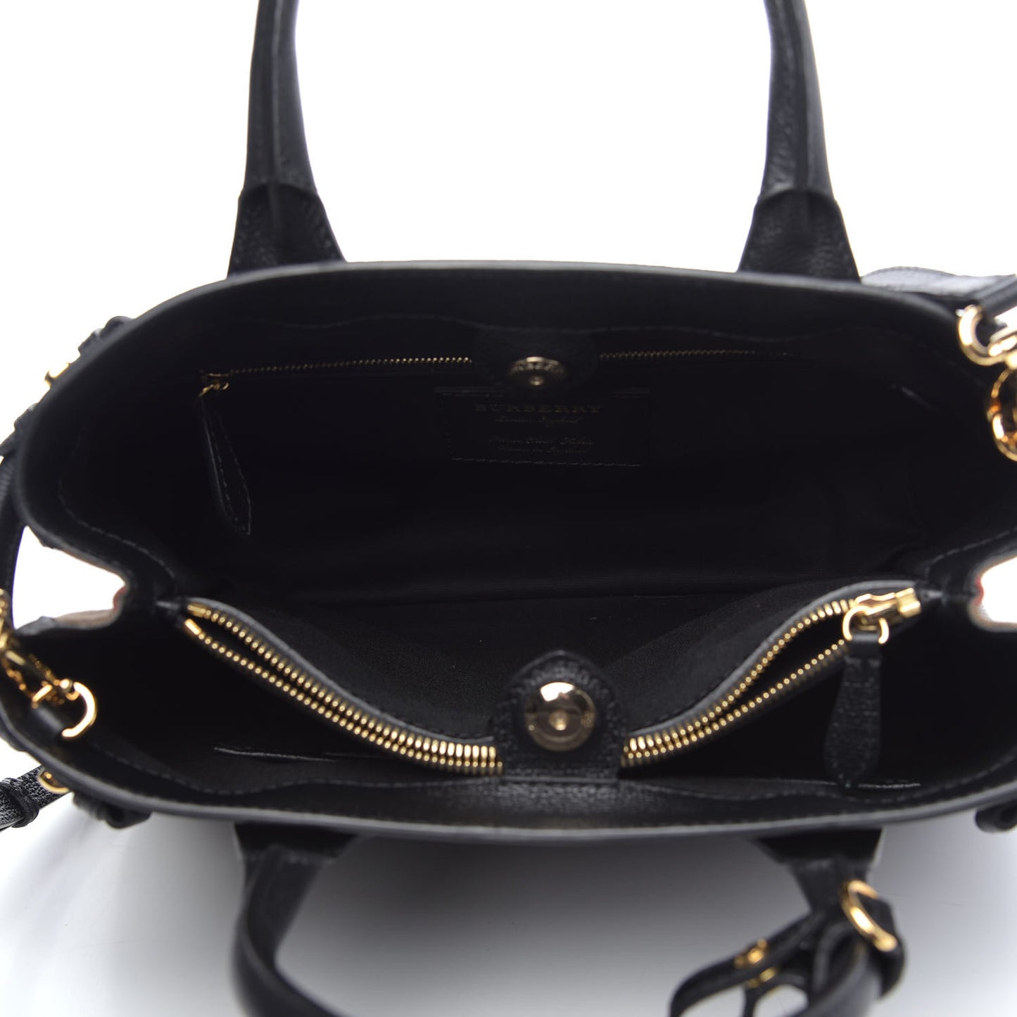 Derby Calfskin House Check Medium Banner Tote Black