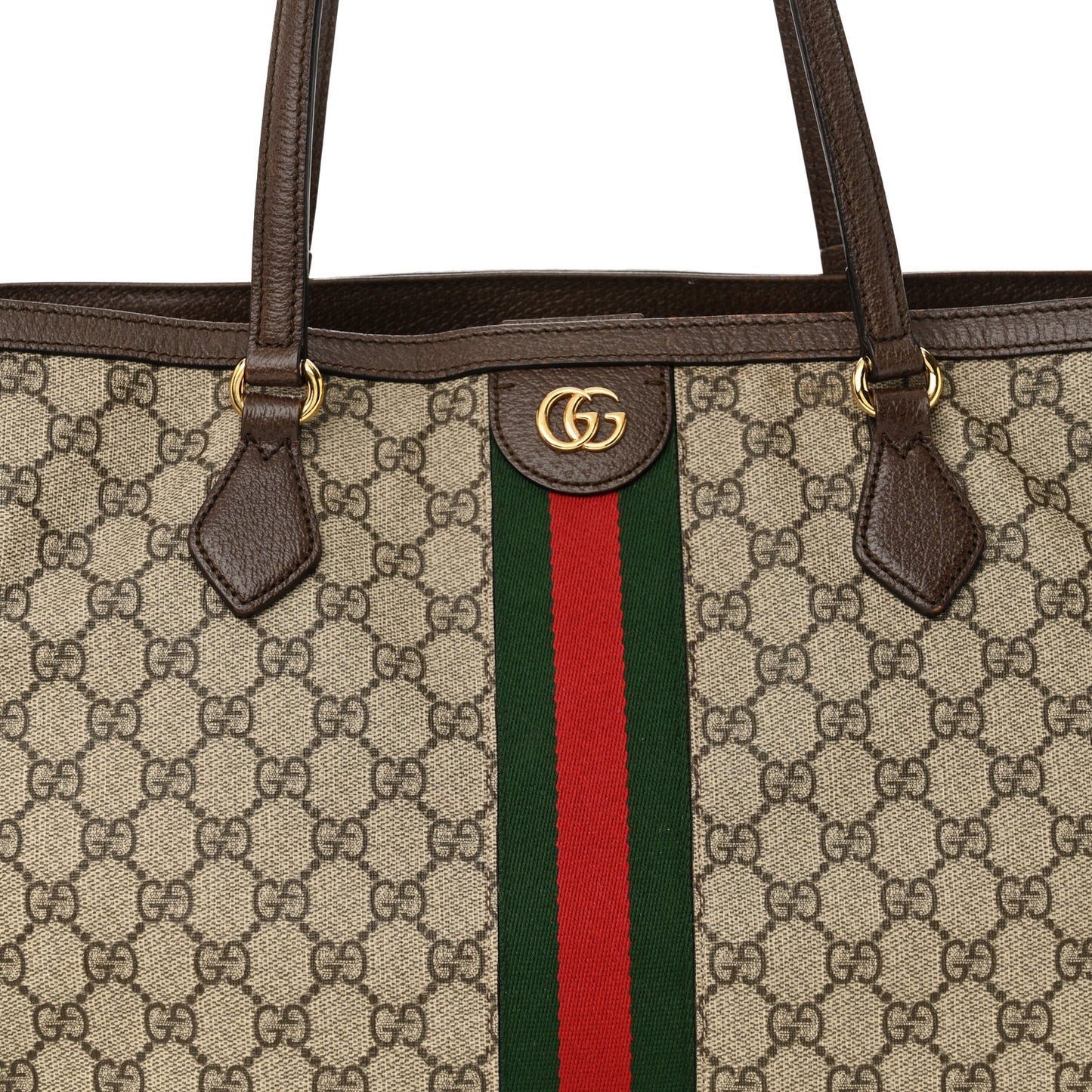 GG Supreme Monogram Medium Ophidia Shopping Tote Brown