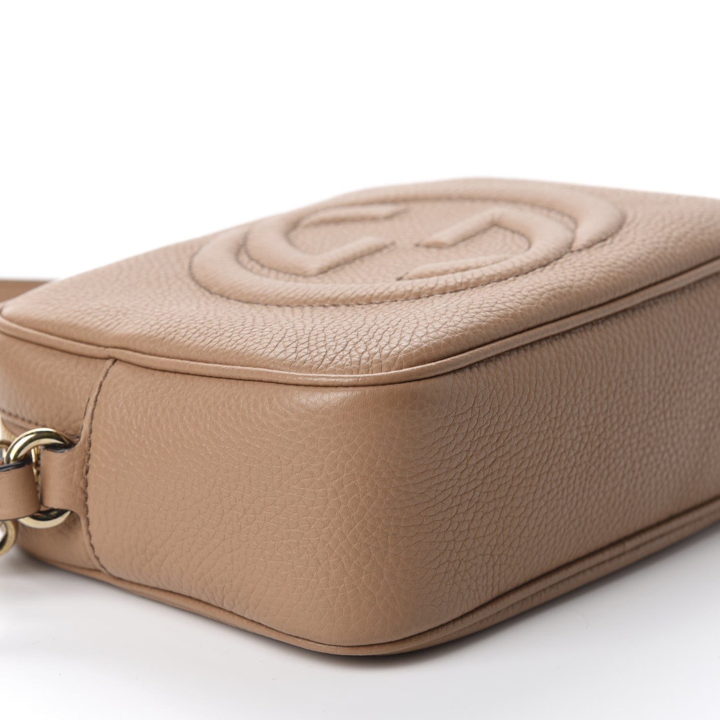 Pebbled Calfskin Small Soho Disco Bag Camelia