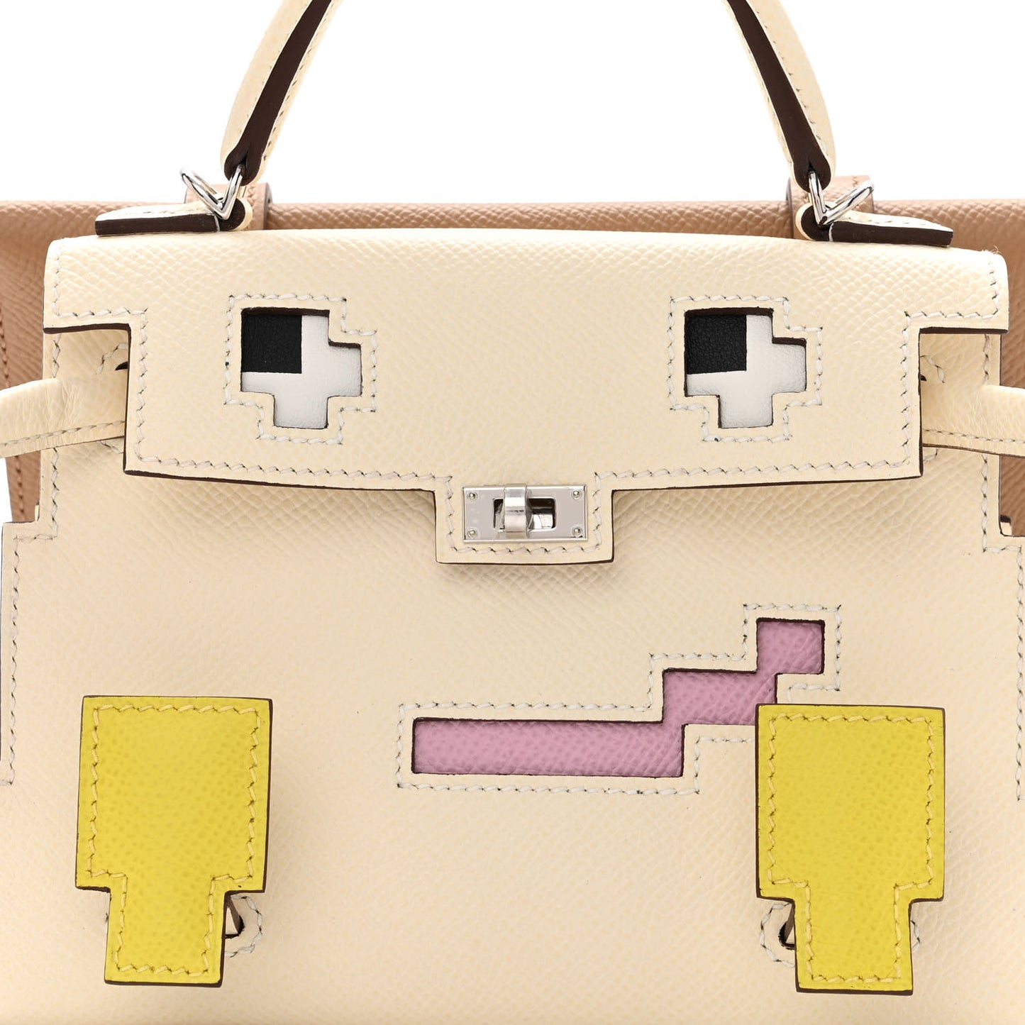 Epsom Quelle Idole Picto Kelly Doll Handbag Nata Mauve Sylvestre Lime Chai