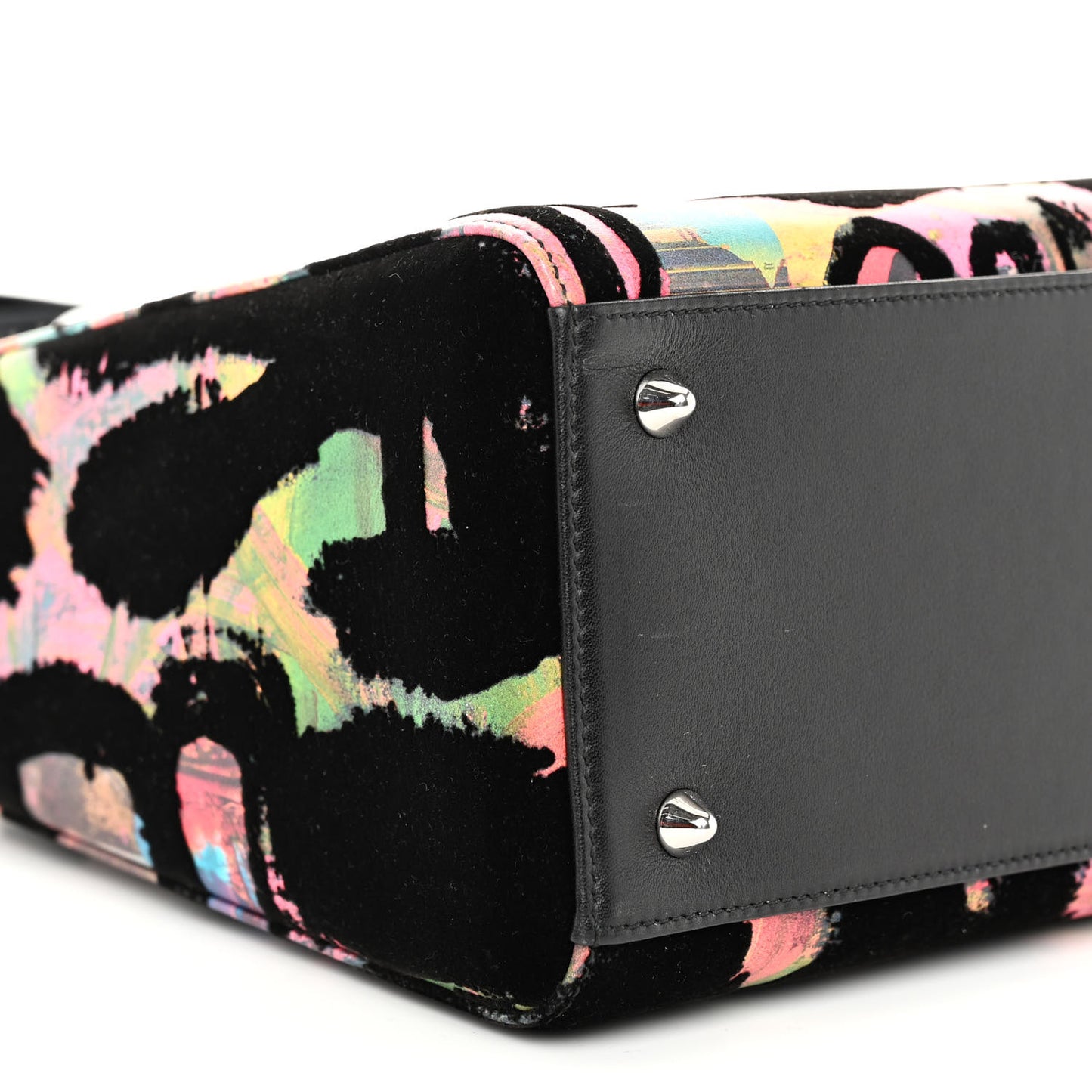 X CHRIS MARTIN Velvet Printed Medium Lady Dior Art Black Multicolor