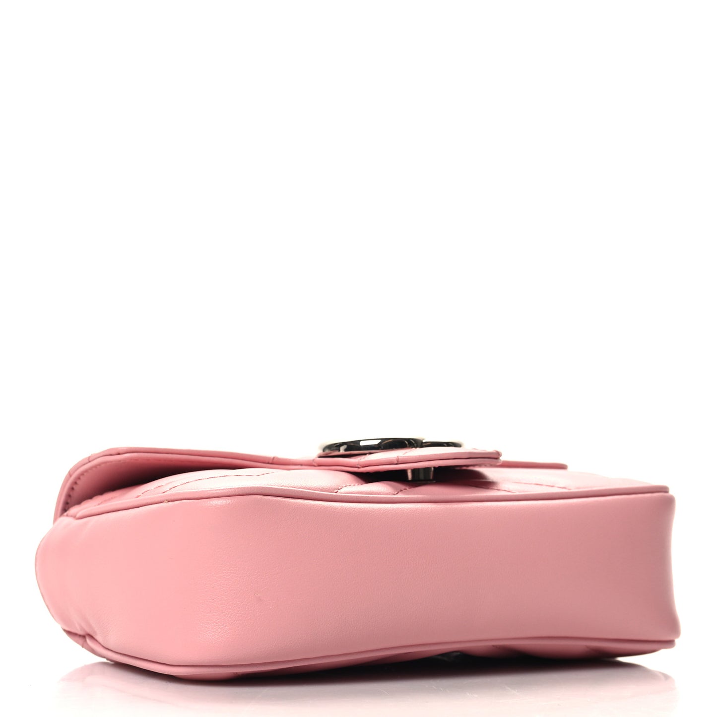 Calfskin Matelasse Super Mini GG Marmont Shoulder Bag Wild Rose