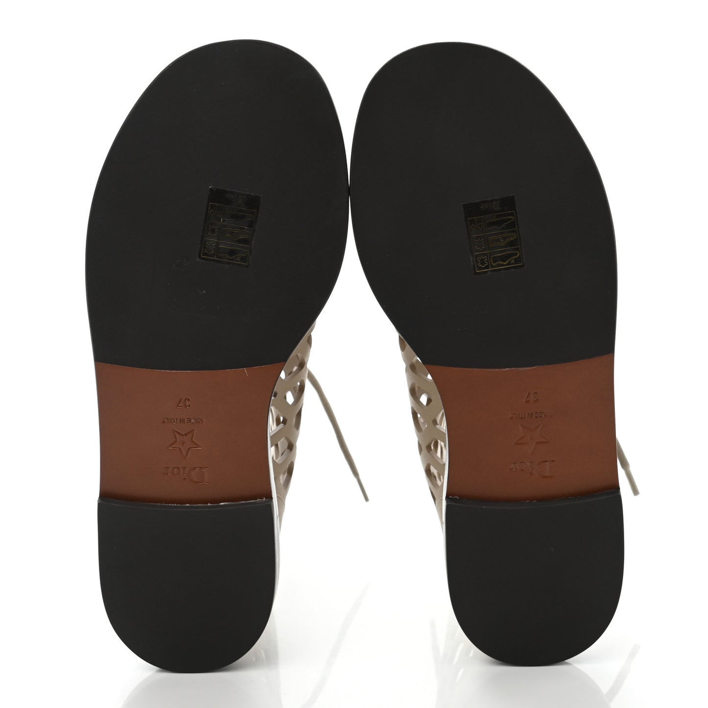 Calfskin D-Trap Sandals 37 Corde