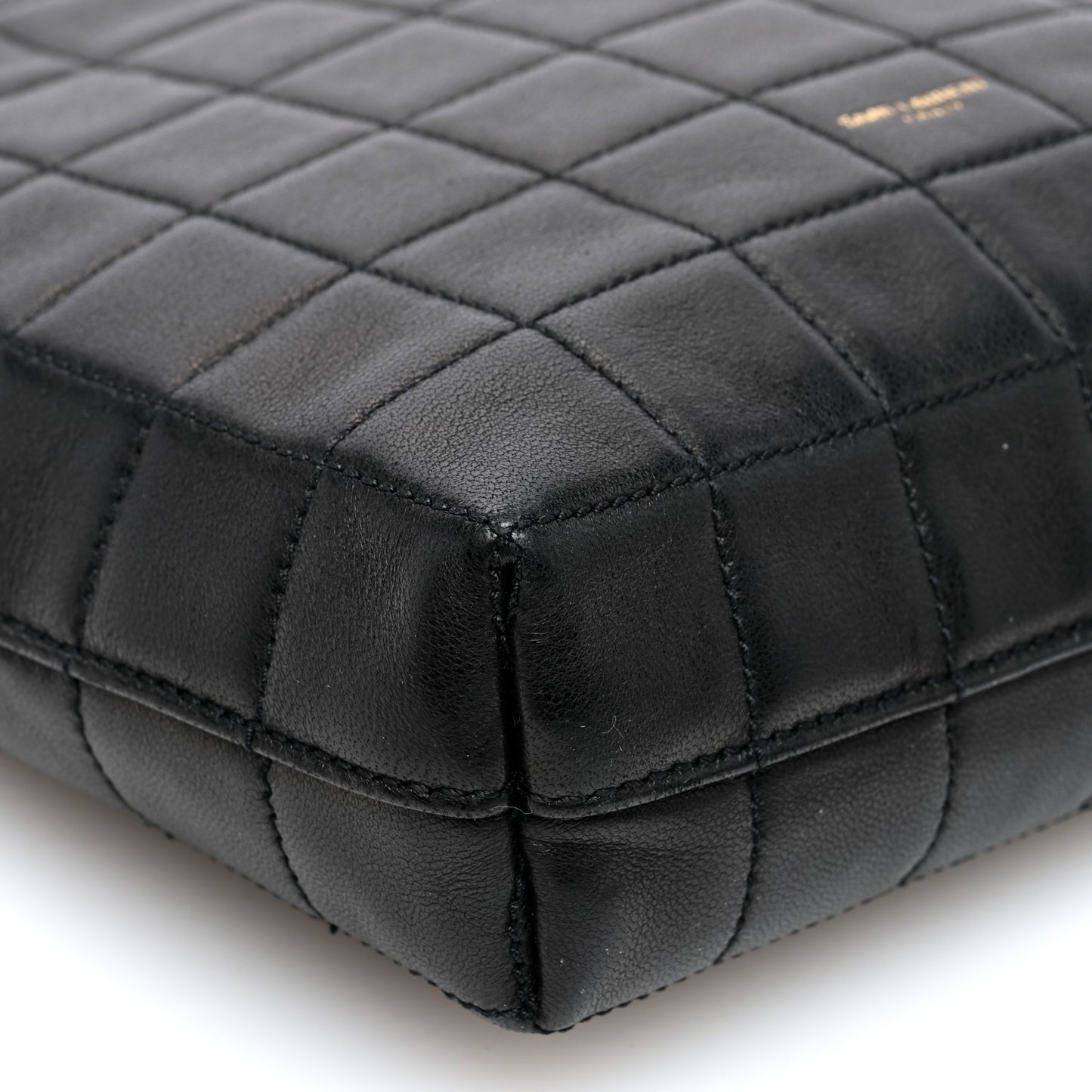 Lambskin Carre Quilted Mini Shopping Bag Black