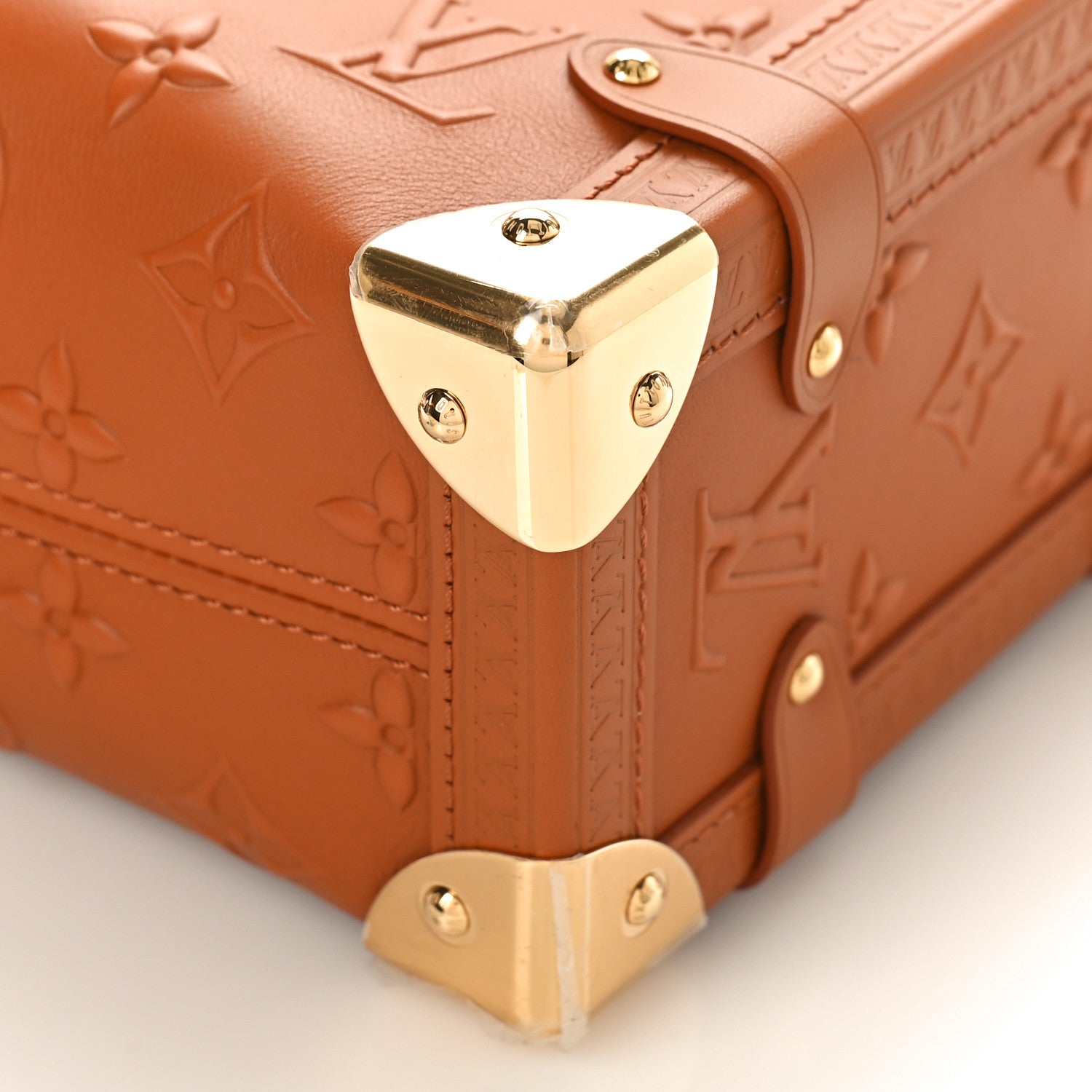 Louis Vuitton Calfskin Debossed Monogram Side Trunk Tan 8 of 8