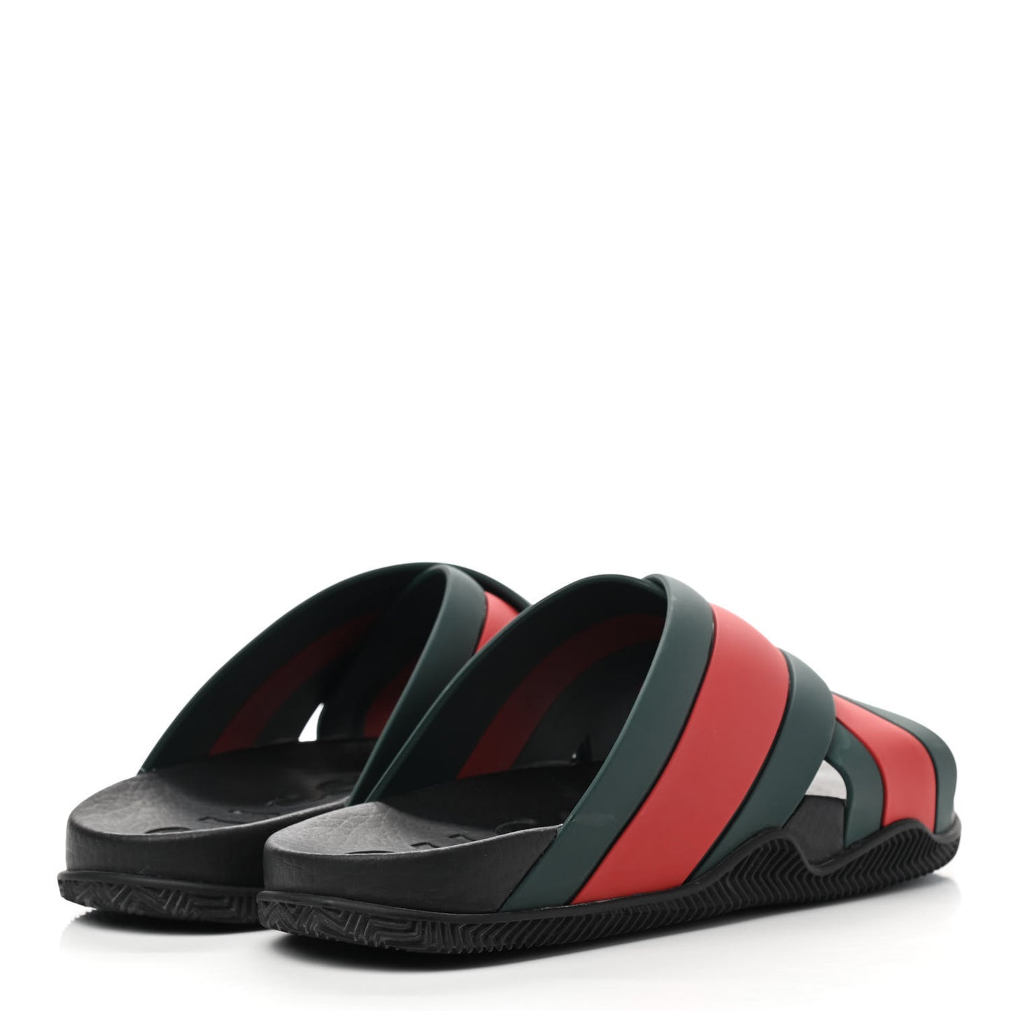 Rubber Web Mens Criss Cross Slide Sandals 7 Green Red