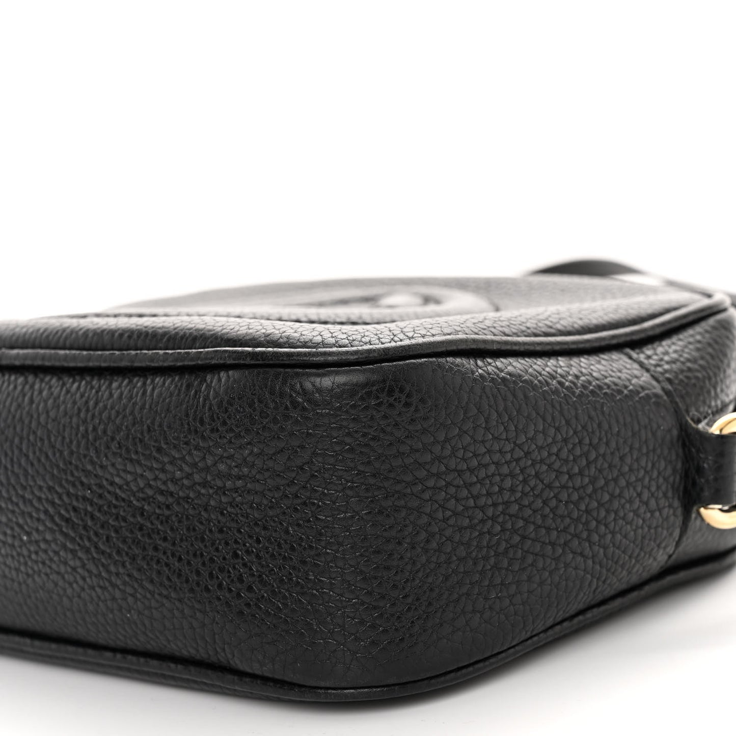 Pebbled Calfskin Small Soho Disco Bag Black