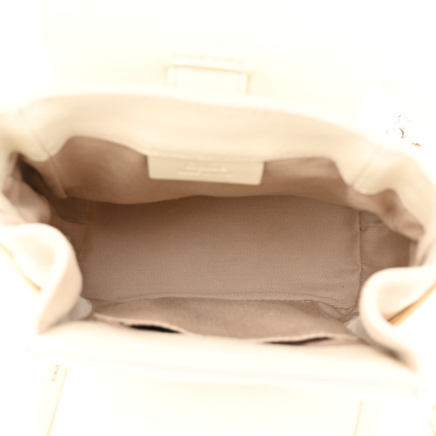 Calfskin Quilted Mini Faye Backpack Natural White