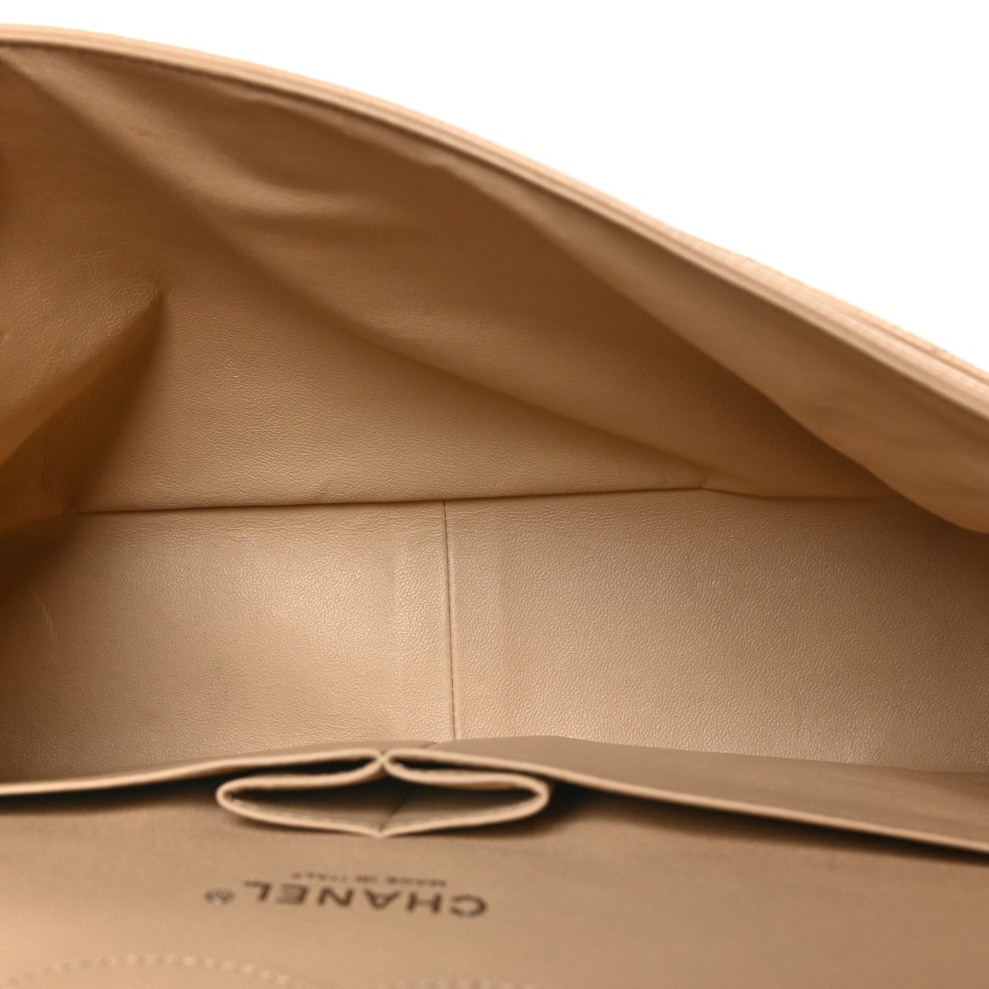 Caviar Quilted Jumbo Double Flap Beige