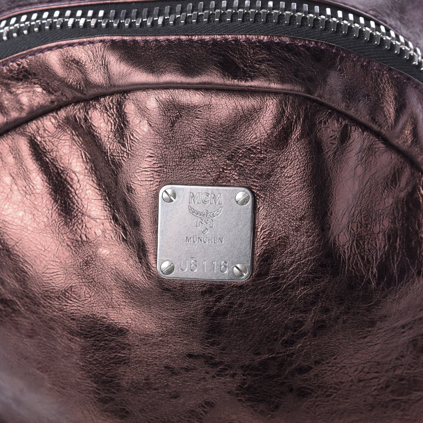 Calfskin Tumbler Colorblock Backpack Bronze Copper Black