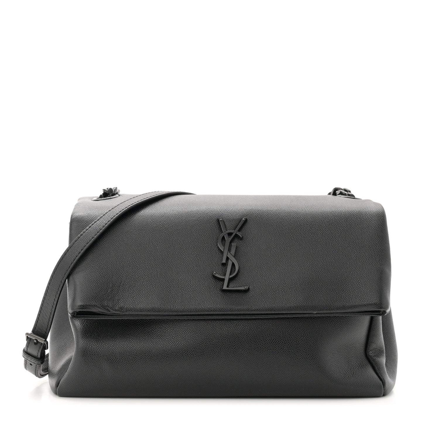 Grain De Poudre Medium West Hollywood Monogram Fold-Over Black