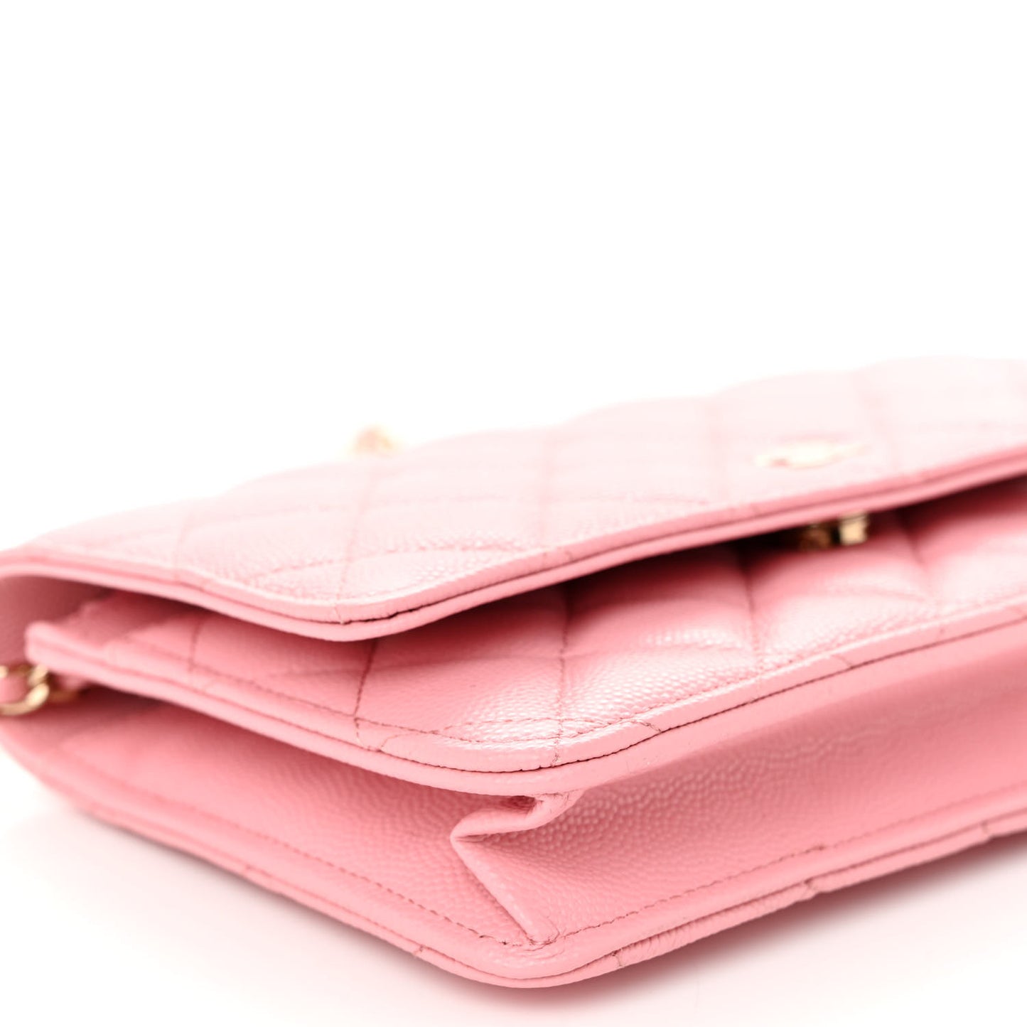 Caviar Quilted Wallet on Chain WOC Light Pink