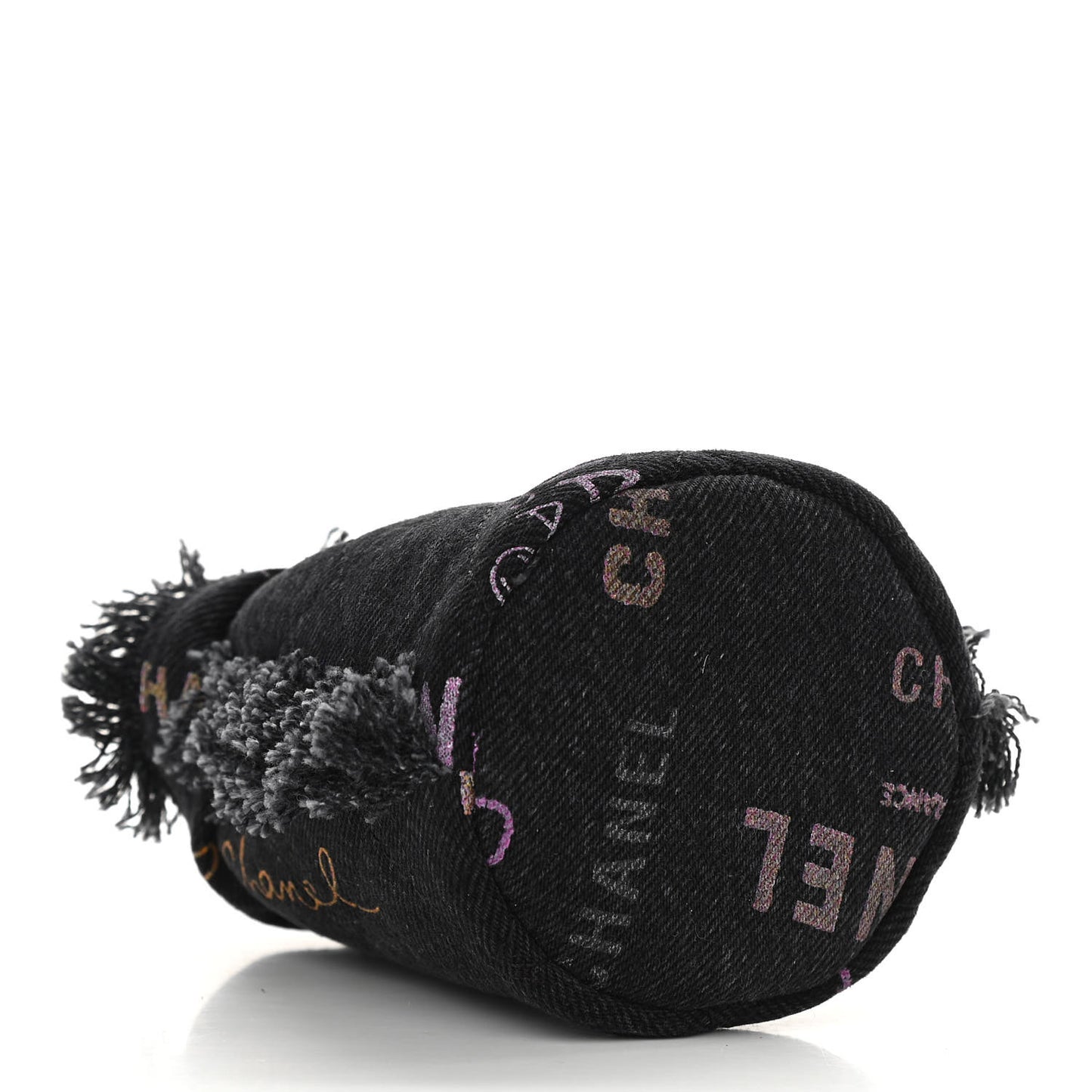 Denim Quilted Mood Mini Bucket With Chain Black Multicolor
