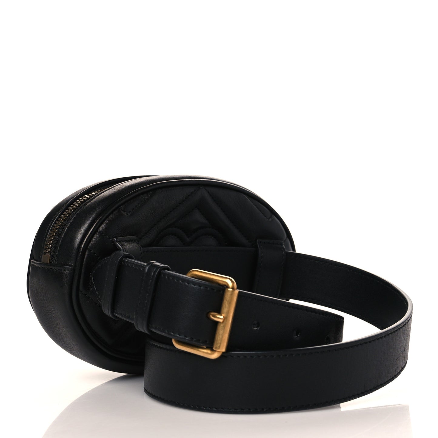 Calfskin Matelasse GG Marmont Belt Bag 75 30 Black