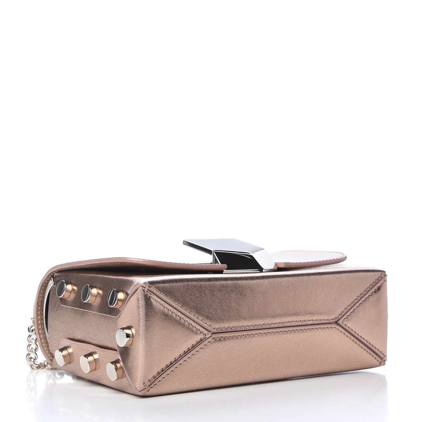 Metallic Calfskin Lockett Petite Shoulder Bag Gold