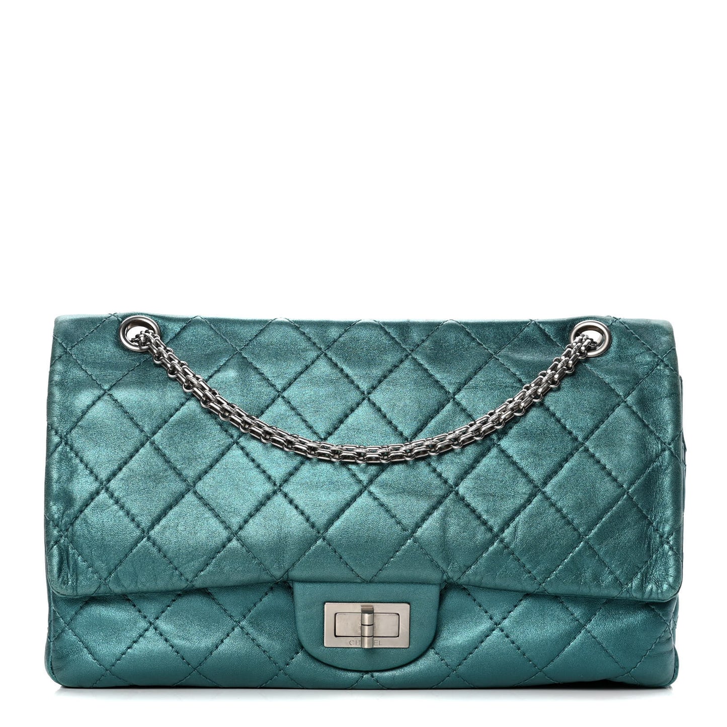 Metallic Calfskin Quilted 2.55 Reissue 226 Flap Turquoise