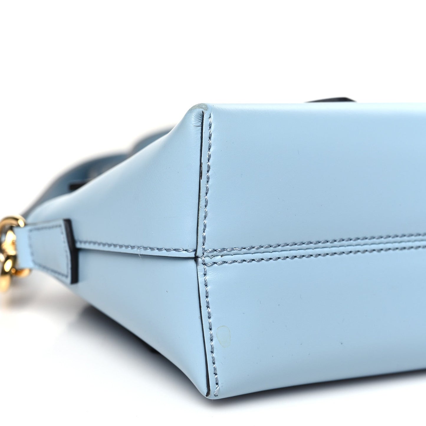 Vitello King Logo Embossed Mini By The Way Boston Bag Azzurro Baby