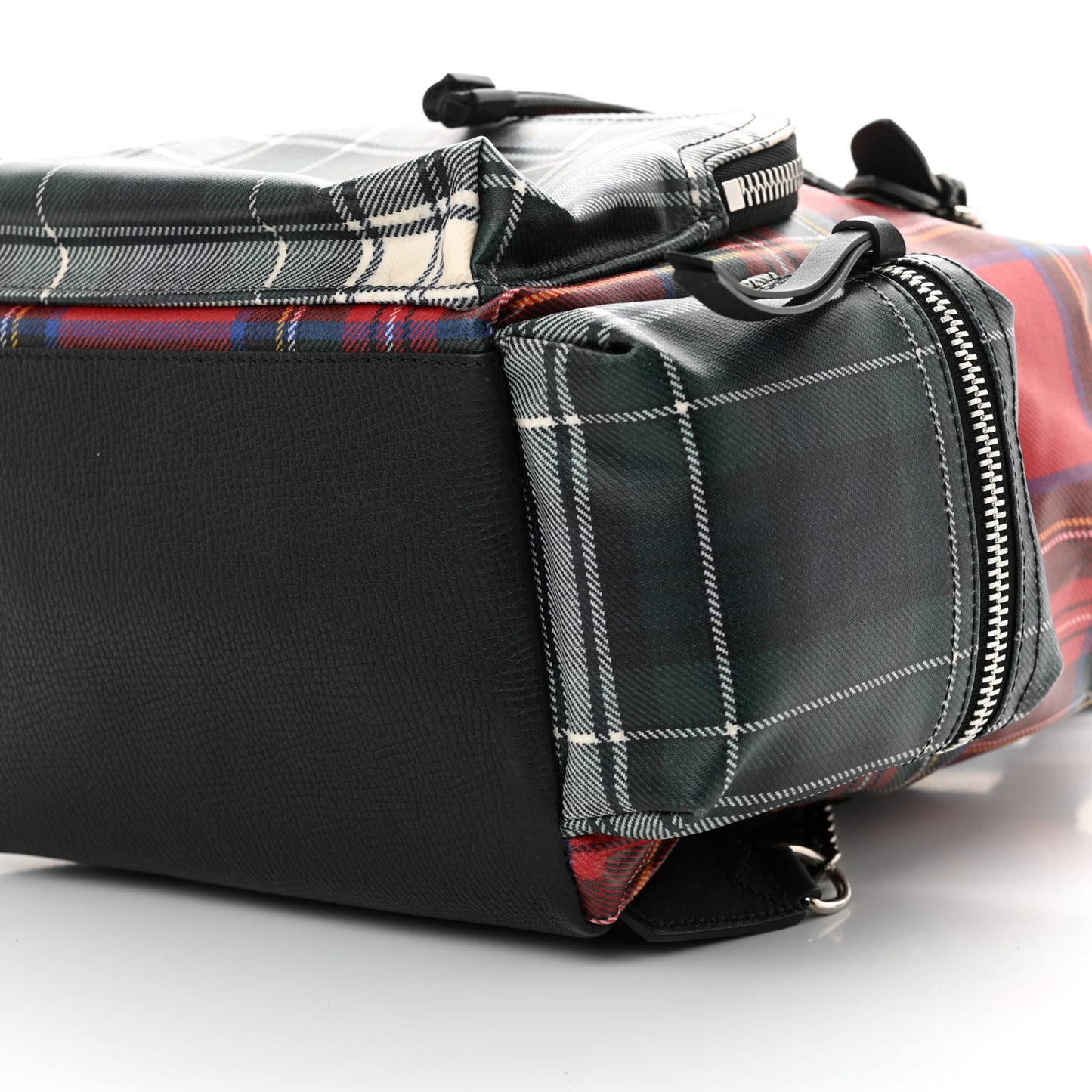 Laminated Tartan Patchwork Large Rucksack Backpack Military Red