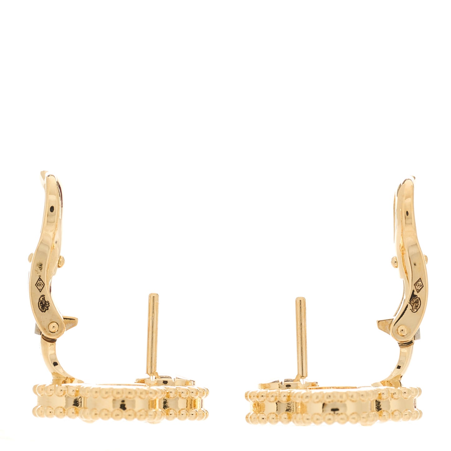 18K Yellow Gold Mother of Pearl Vintage Alhambra Earrings