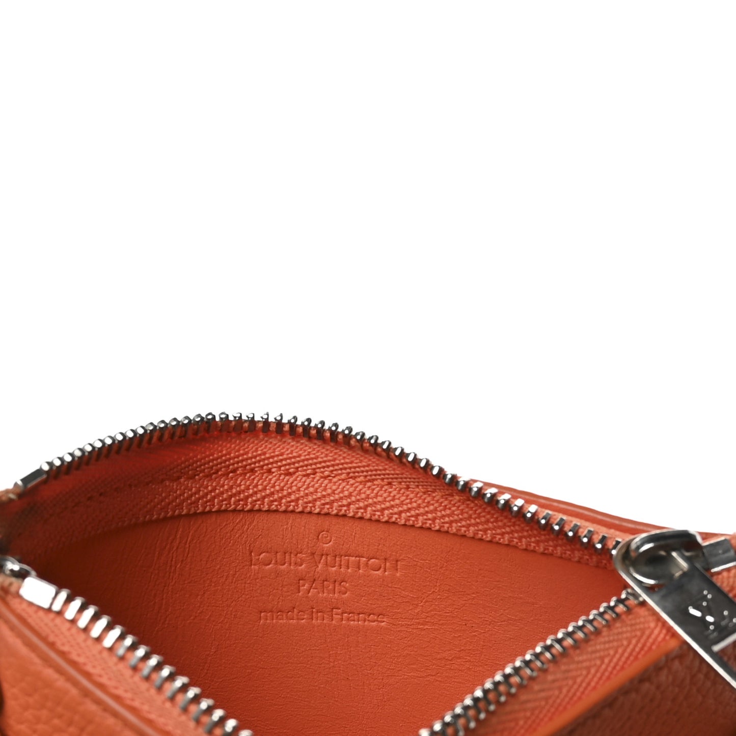 Grained Calfskin Aerogram Key Pouch Orange